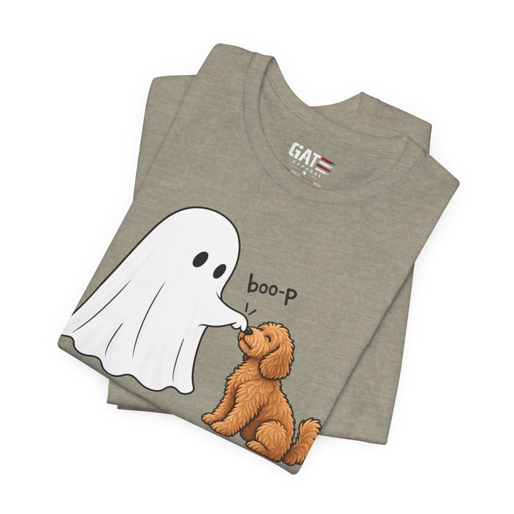 Halloween Ghost & Doodle— "boo-p" Cute Dog Halloween T-Shirt
