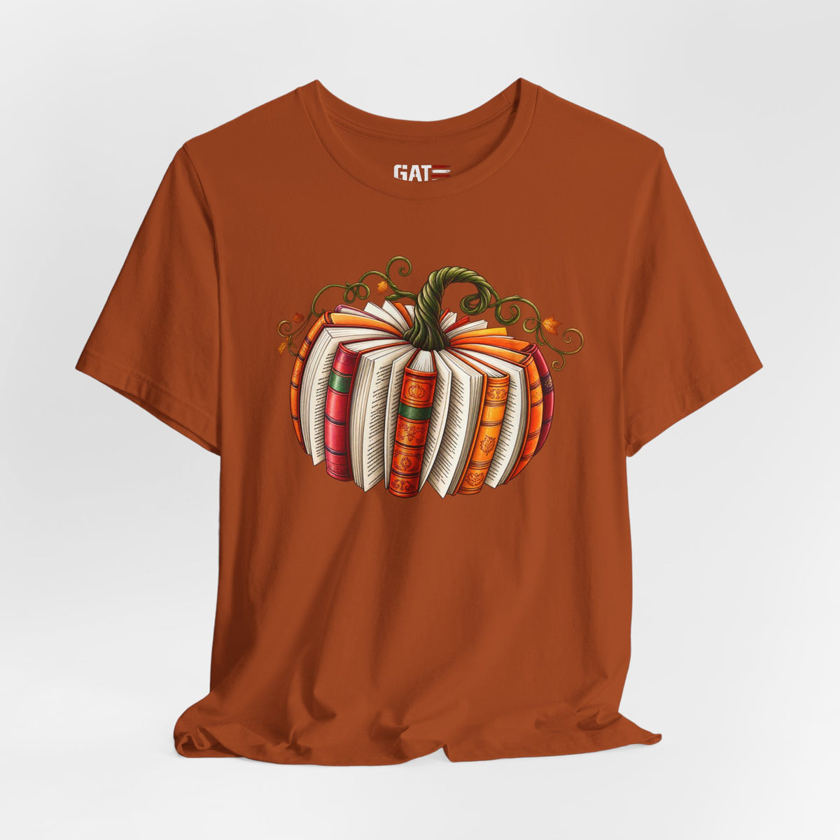 Fall Book Lover Shirt – Pumpkin Books Graphic Tee – product photo