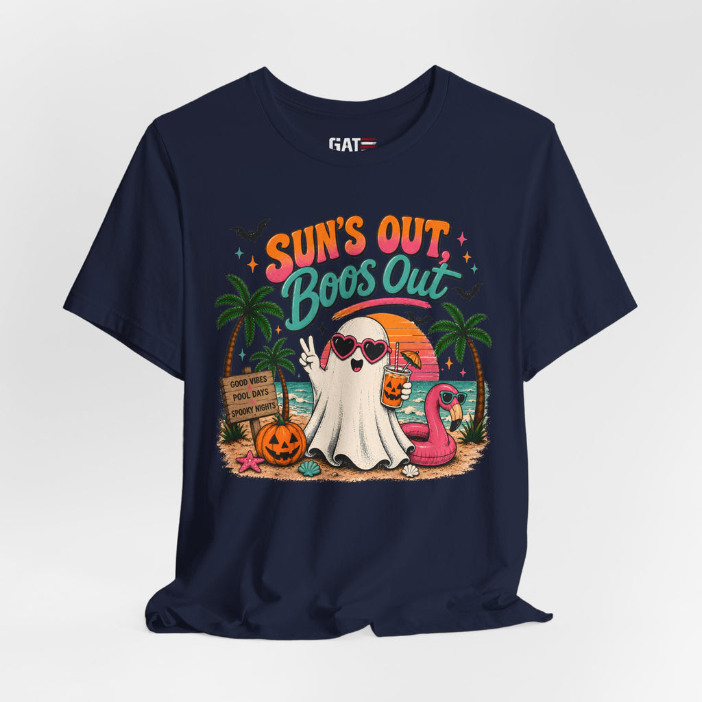 Summerween Shirt, Spooky Beach Shirt, Ghost Beach Tee, Halloween Beach Shirt, Coastal Halloween Tee, Tropical Ghost Shirt