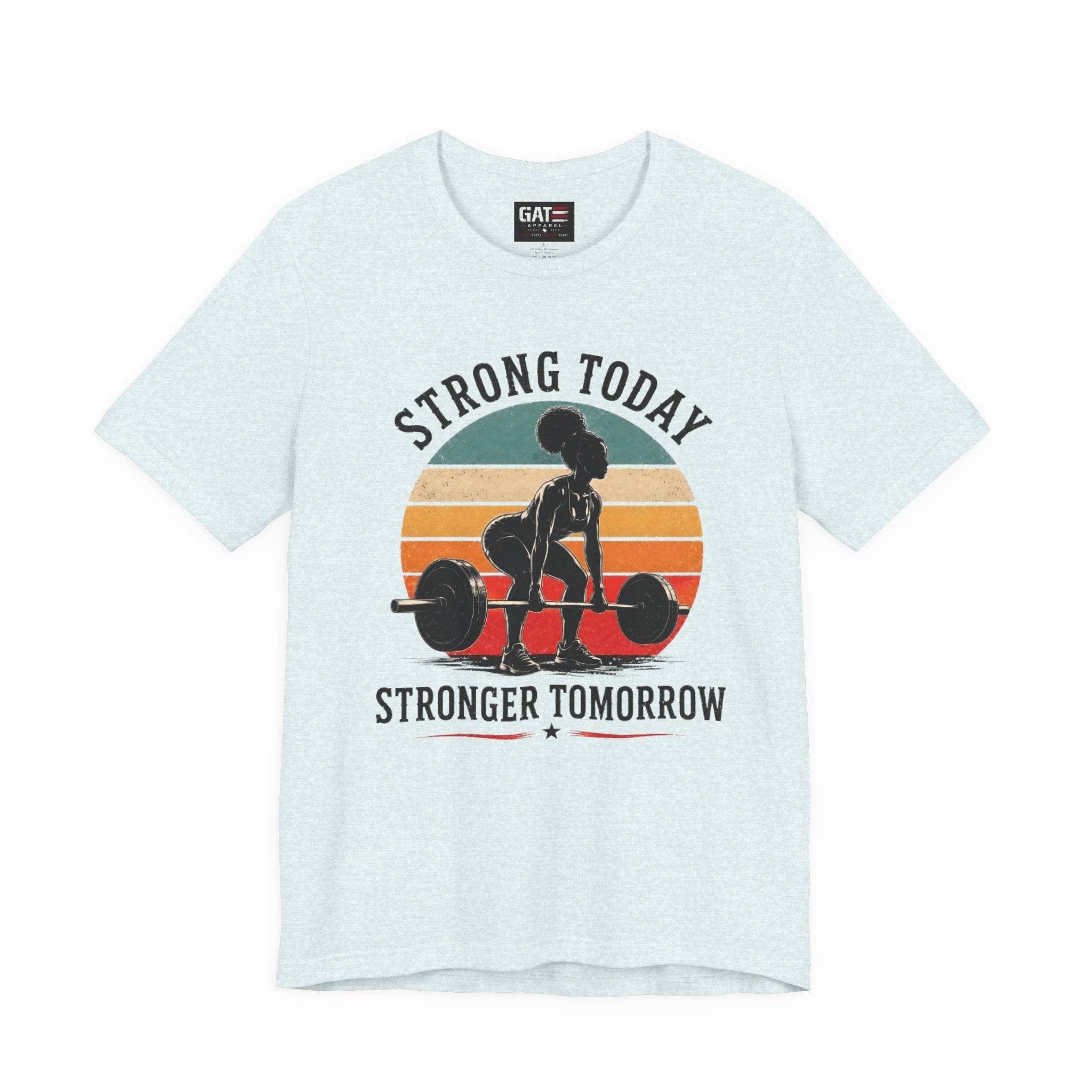 Strong Today Stronger Tomorrow Shirt, Women's Gym Shirt, Retro Weightlifting Tee, Fitness Gift for Women