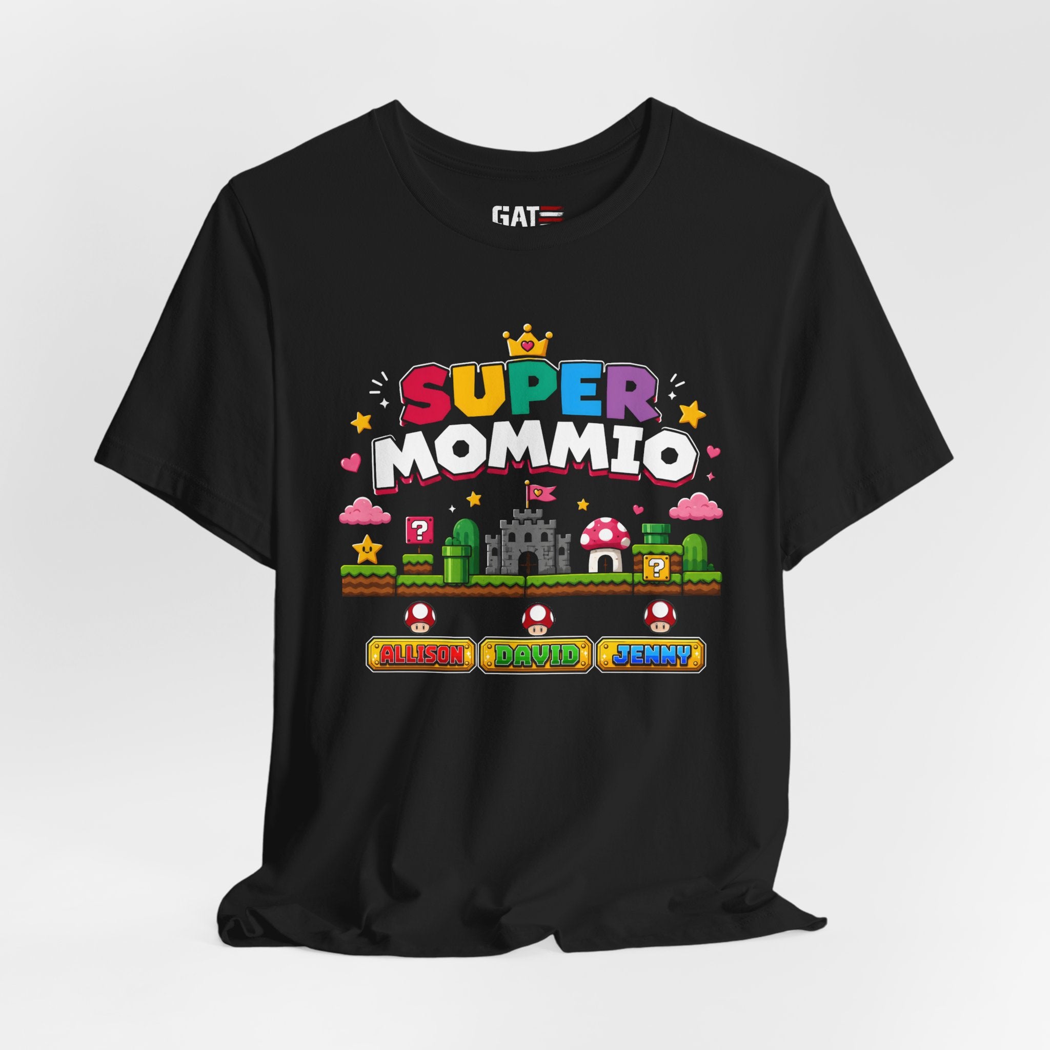 Super Mommio pixel game design T-Shirt | Retro video game mom tee
