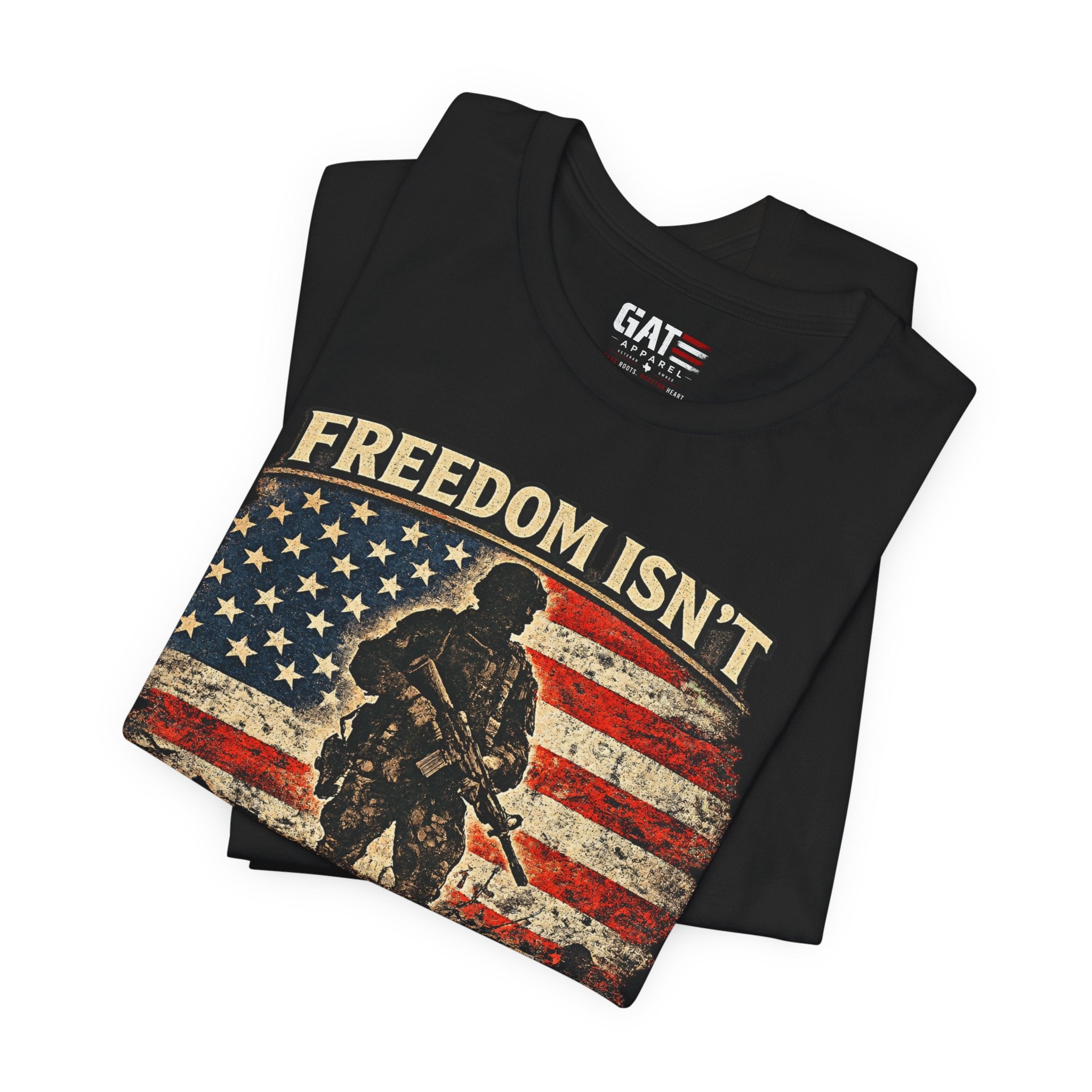 Freedom Isn't Inherited Tee — Patriotic Veteran American Flag T‑Shirt (1776–2026)