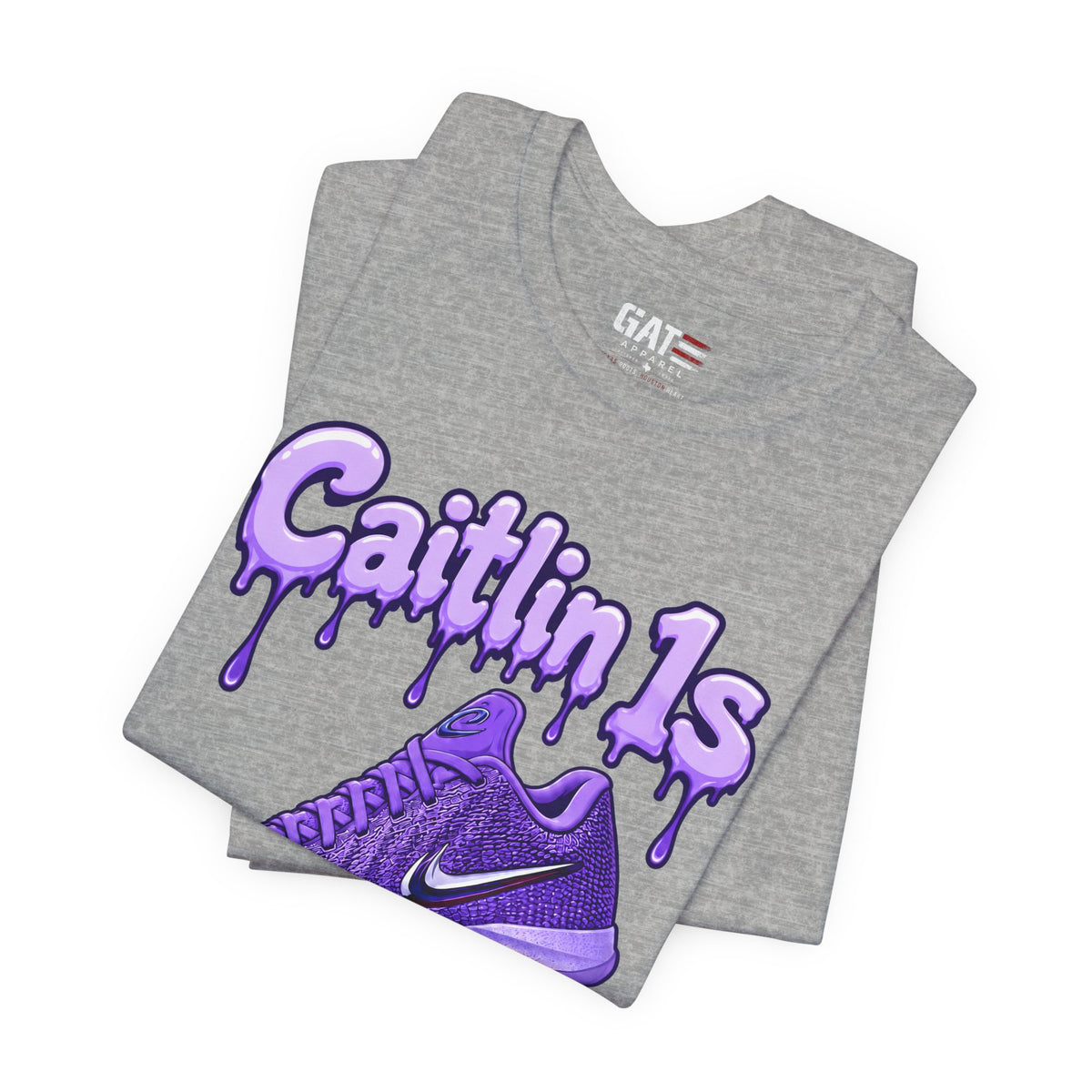 Caitlin Clark Caitlin 1s Purple Fade Paint Sneaker Shirt