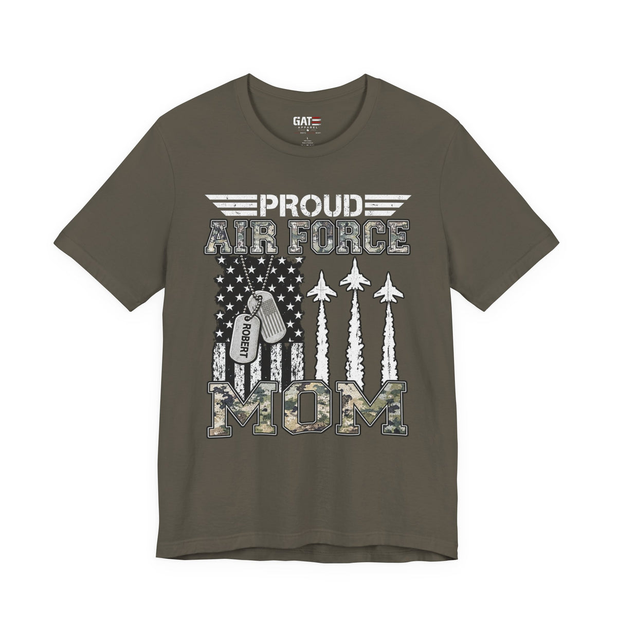 Air Force – Personalized Mom/Dad T-Shirt | Custom Name Dog Tag Tee