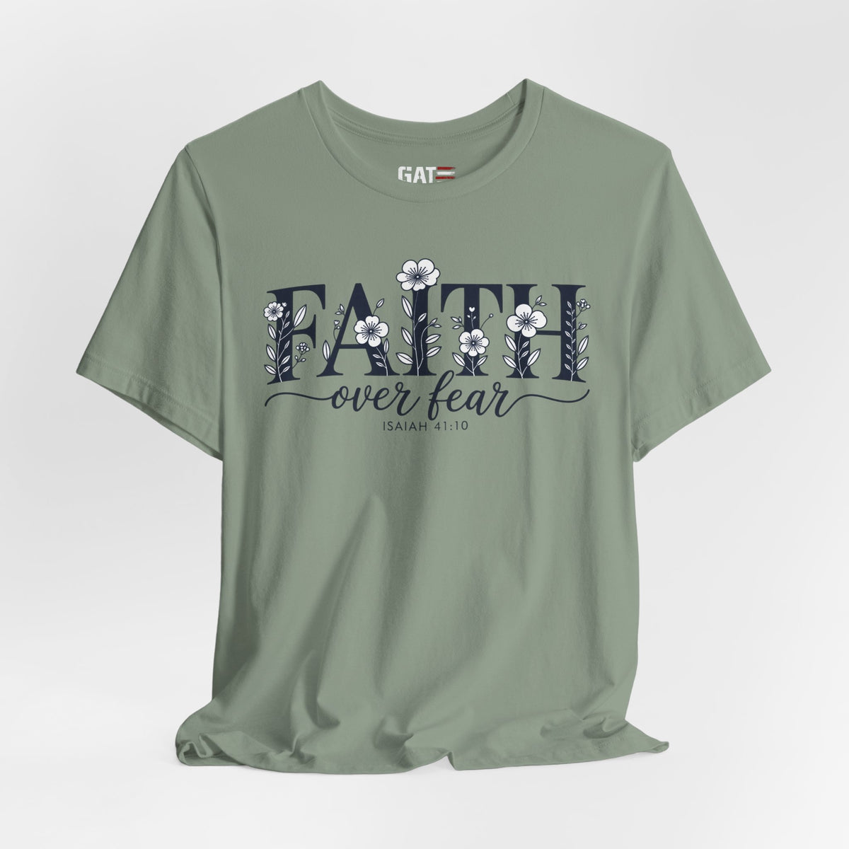 Faith Over Fear Tee — Floral Christian Inspirational Shirt (Psalm 56:3)