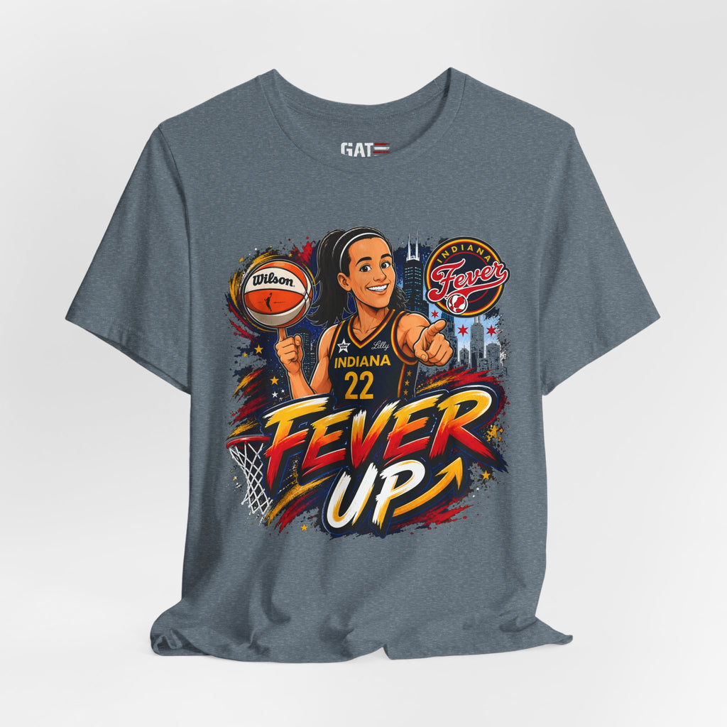 Caitlin Clark Indiana Fever #22 T-Shirt Fever Up WNBA Basketball Graphic Tee