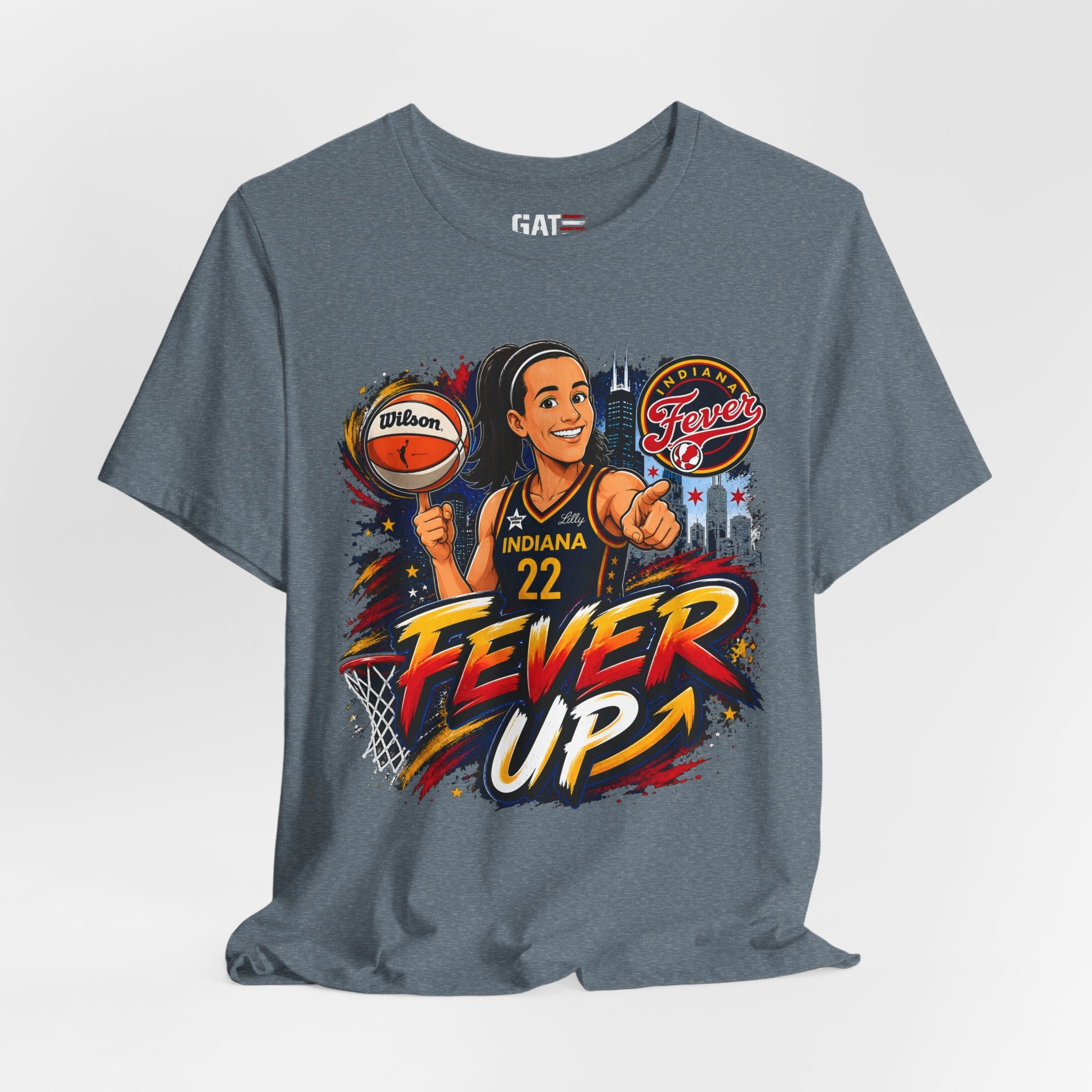 Caitlin Clark Indiana Fever #22 T-Shirt Fever Up WNBA Basketball Graphic Tee
