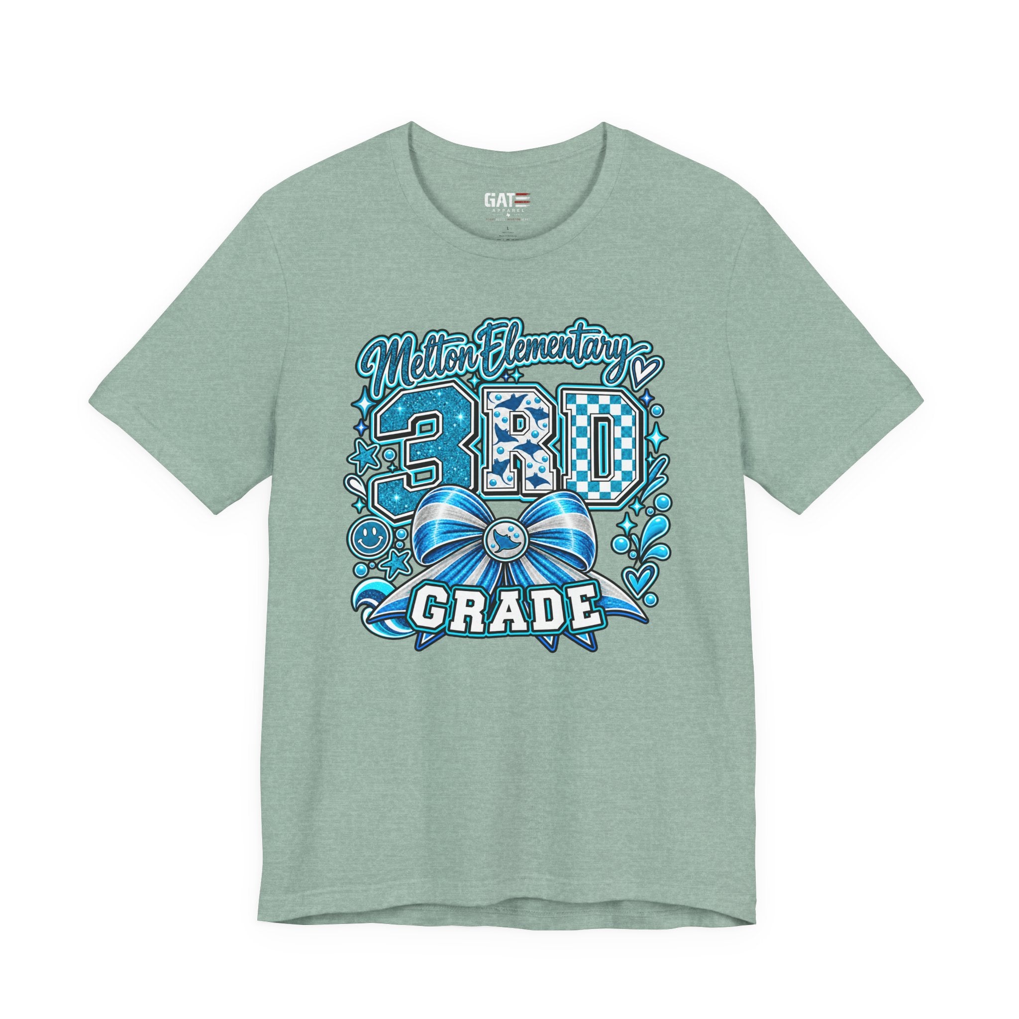 Melton 3rd Grade School T‑Shirt — Bow Design