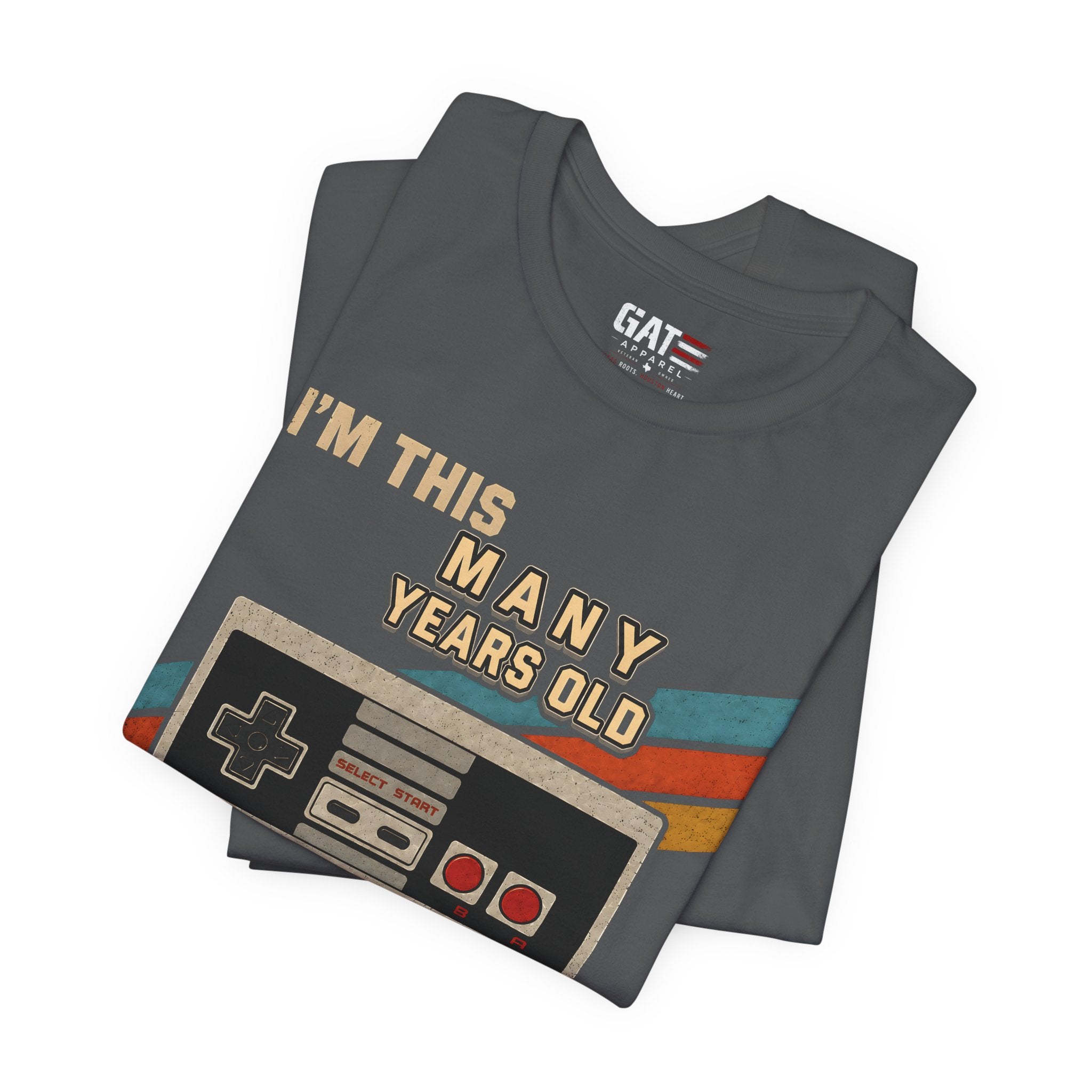 Retro Gaming Birthday Shirt, Gamer Gift for Men, I'm This Many Years Old Tee, 80s 90s Video Game Shirt, Classic Gamer Gift