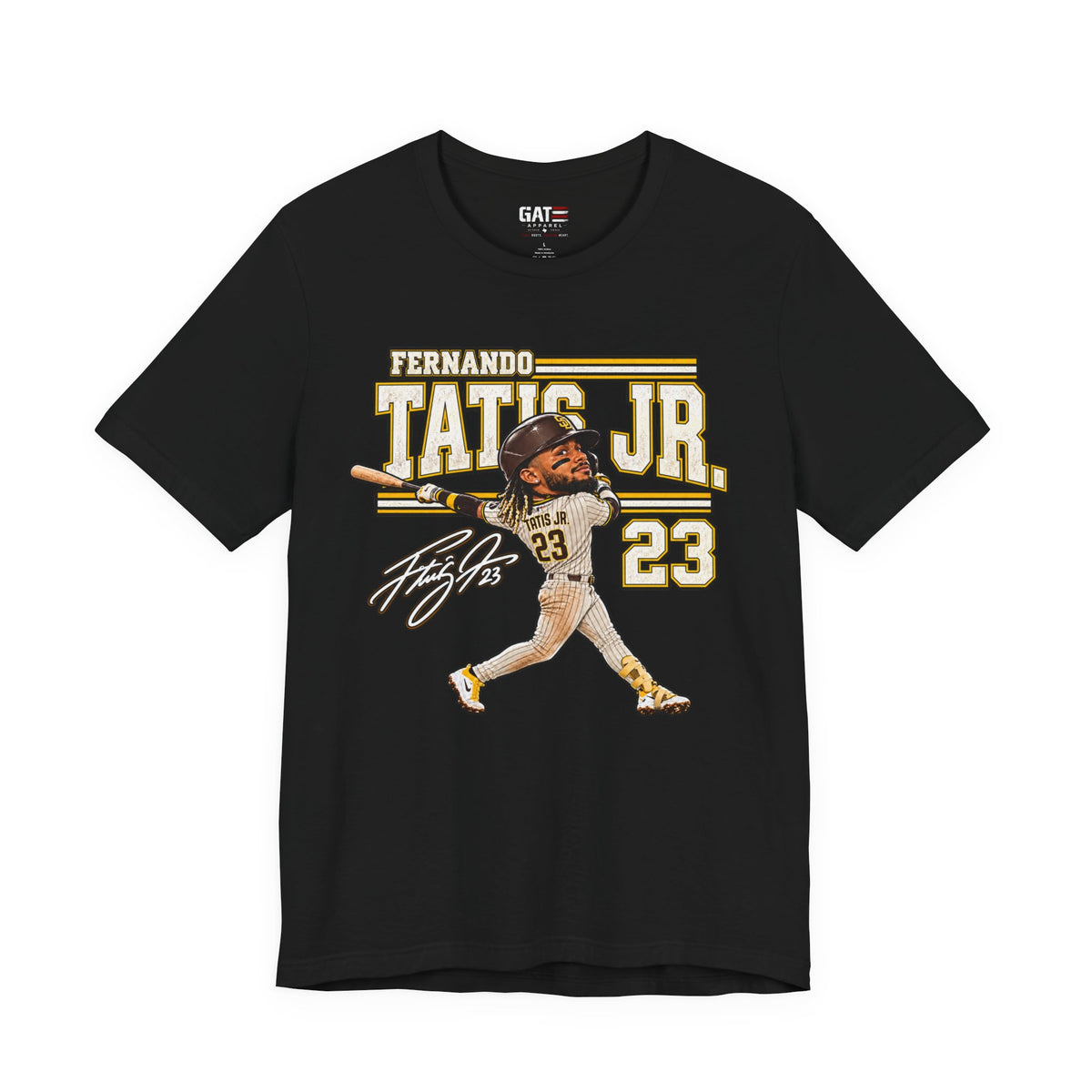 San Diego Padres – Fernando Tatis Jr. – #23 Baseball Tee — Signed Cartoon Batter Design