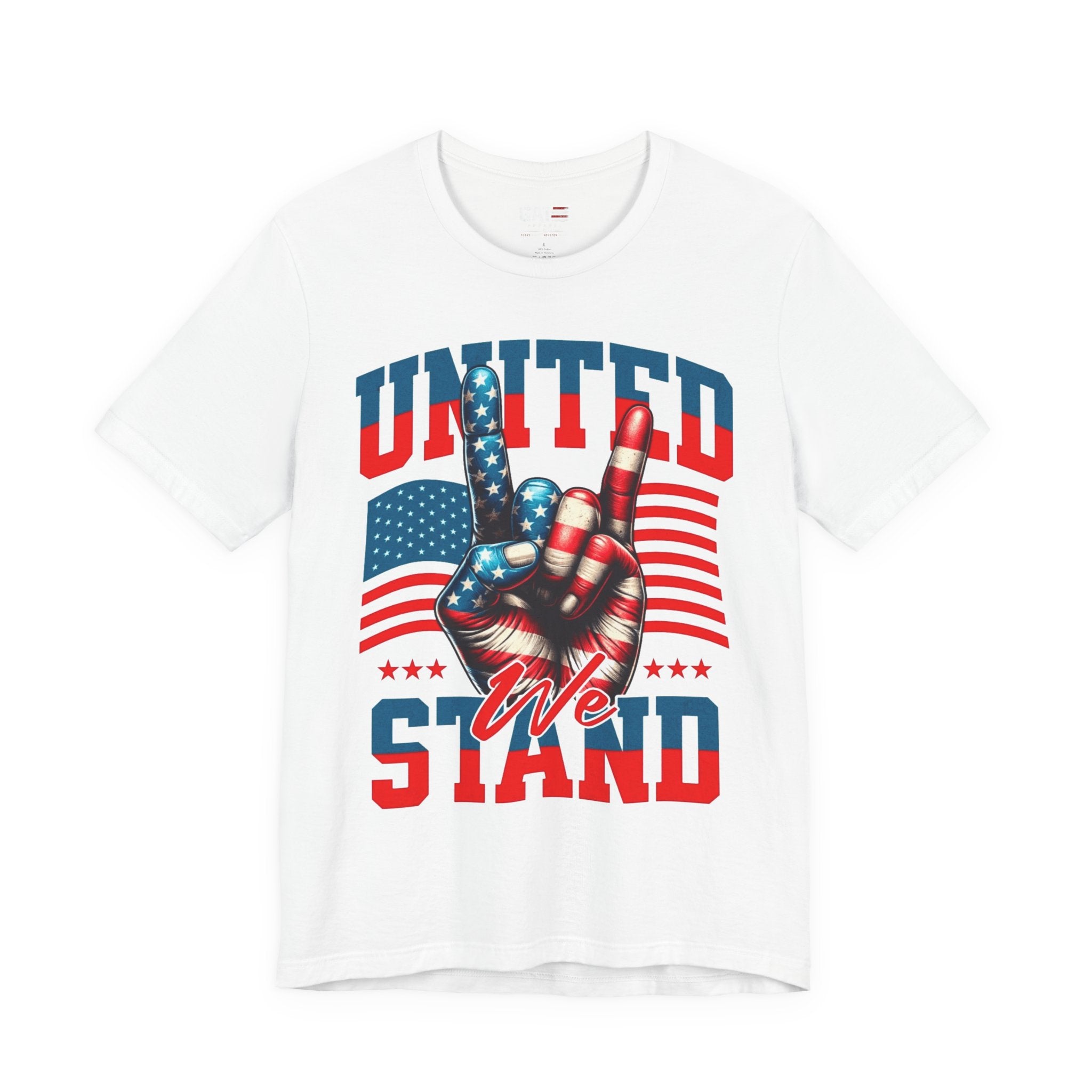 United We Stand T-Shirt — Patriotic American Flag Peace Hand Tee