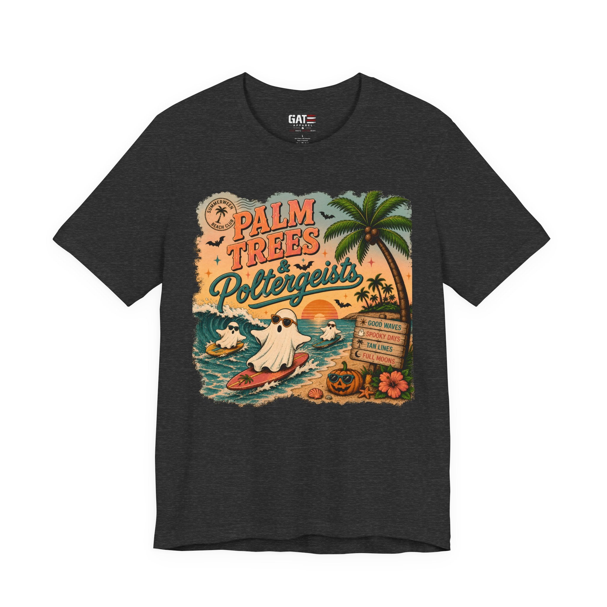 Summerween Shirt, Spooky Beach Shirt, Ghost Beach Tee, Halloween Beach Shirt, Coastal Halloween Tee, Tropical Ghost Shirt