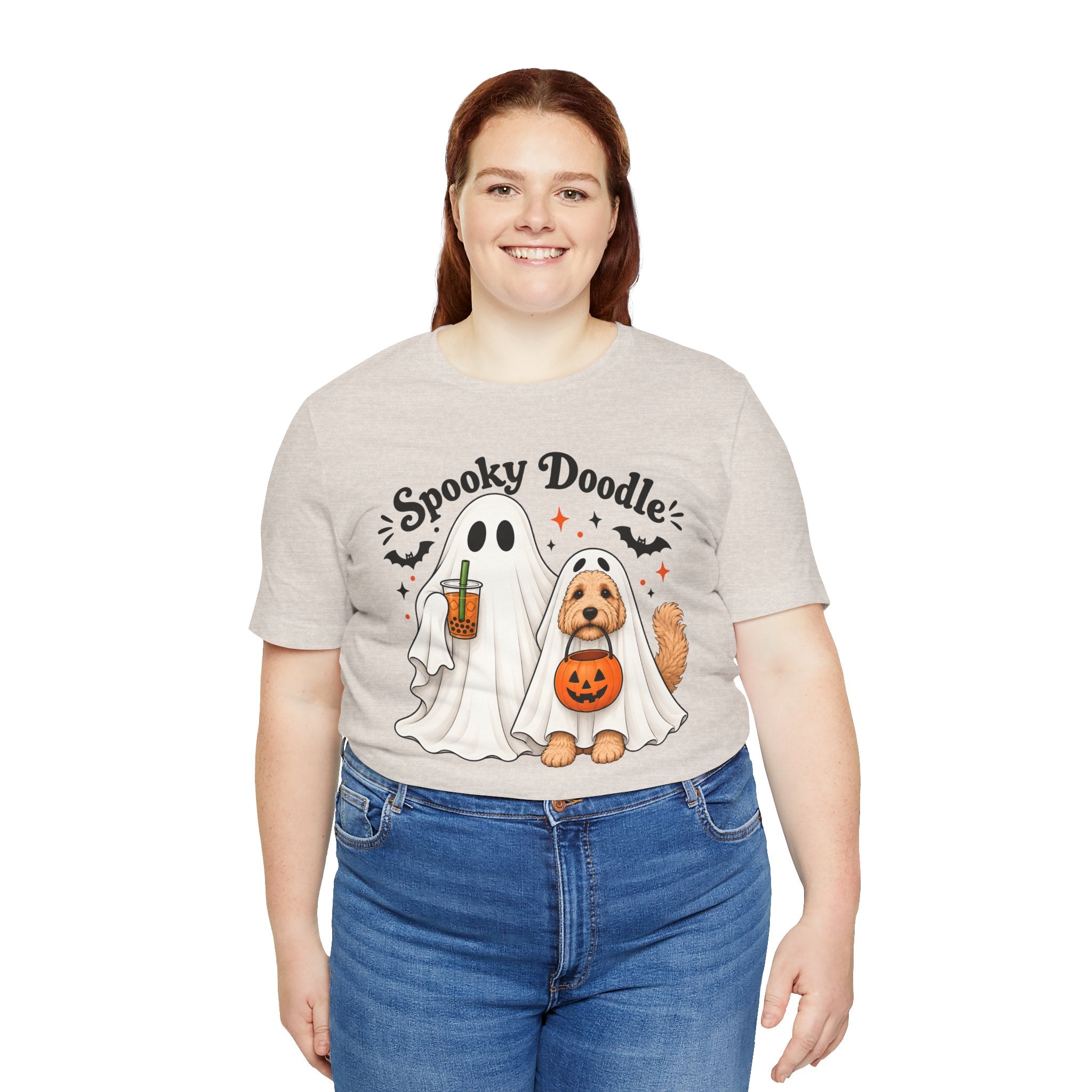 Spooky Doodle Halloween T-Shirt — Ghost & Doodle Dog Pumpkin Costume