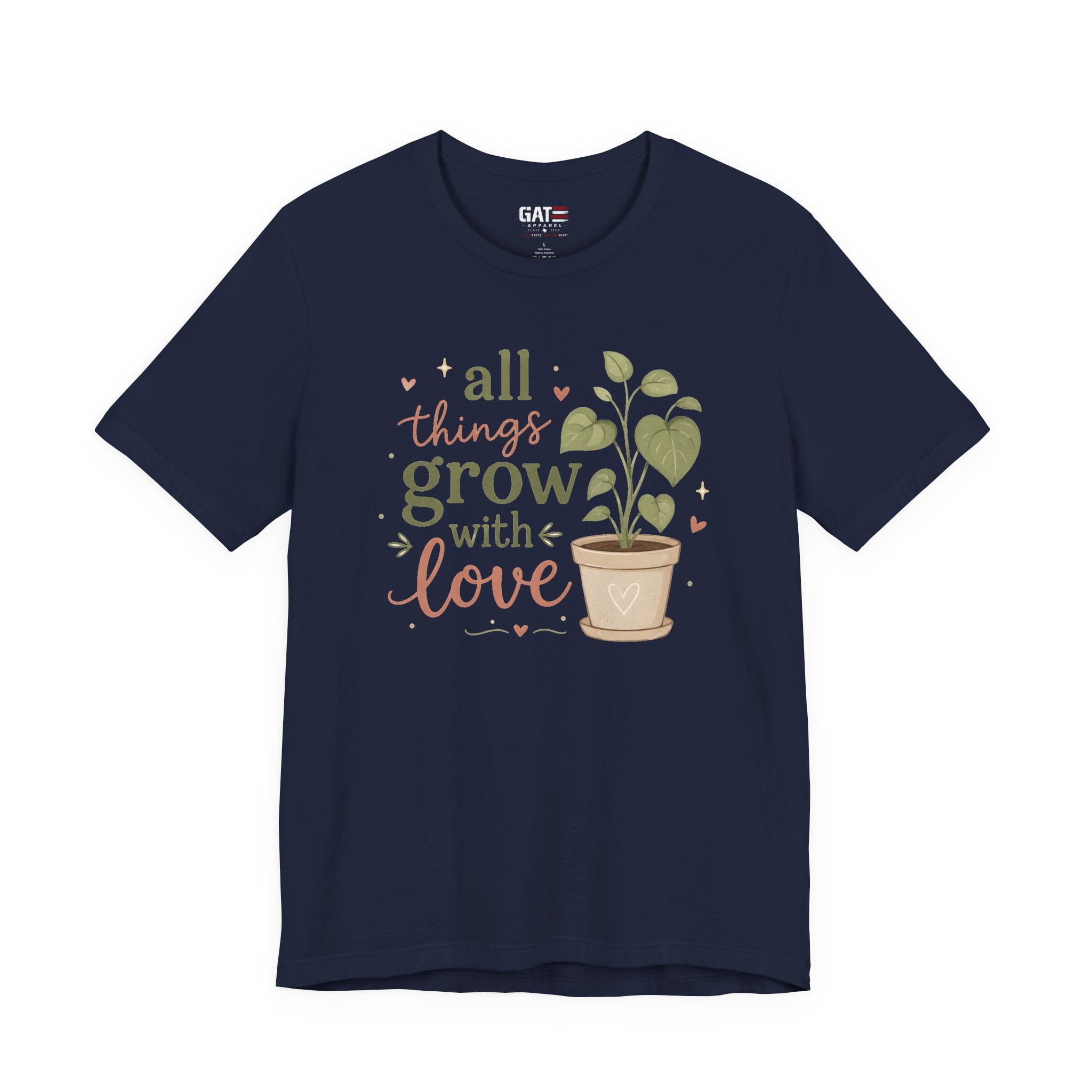Plant Lover Shirt, All Things Grow With Love Shirt, Gardening Shirt, Botanical Tee, Plant Mom Gift, Flower Lover