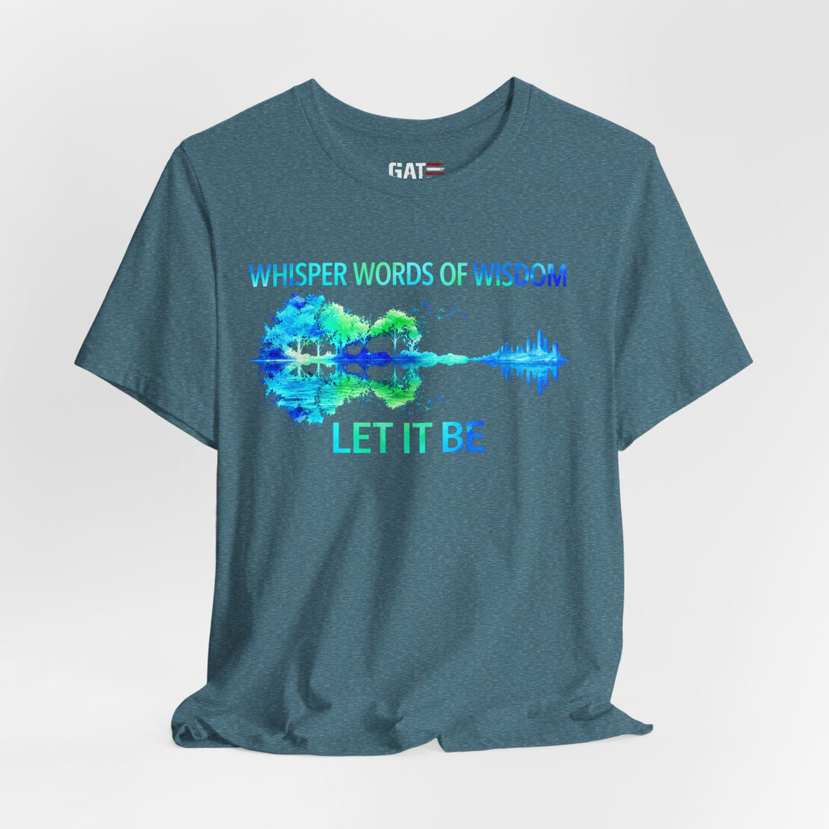Let It Be Guitar Tee — 'Whisper Words of Wisdom' Music Lover T‑Shirt