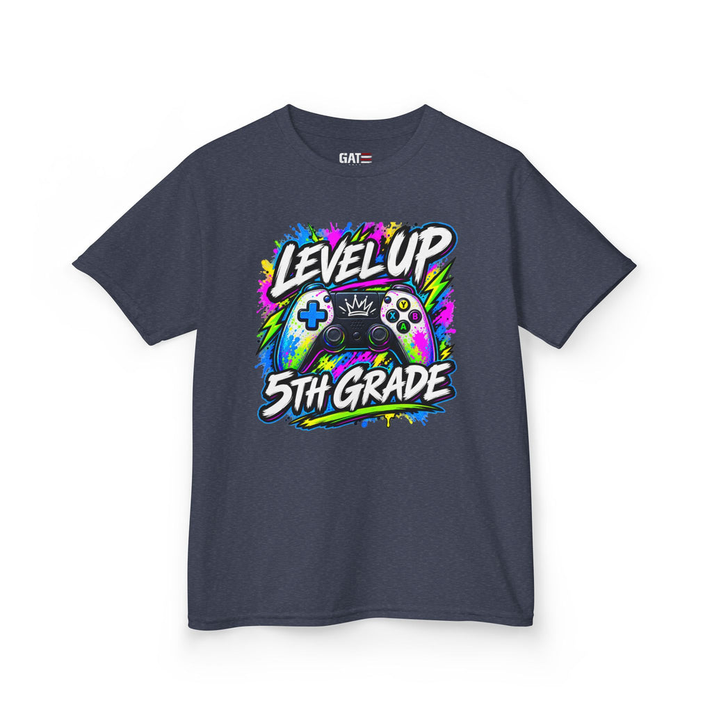 Personalized Grade Level Gamer Shirt – Level Up Kindergarten to 5th Grade Kids Tee