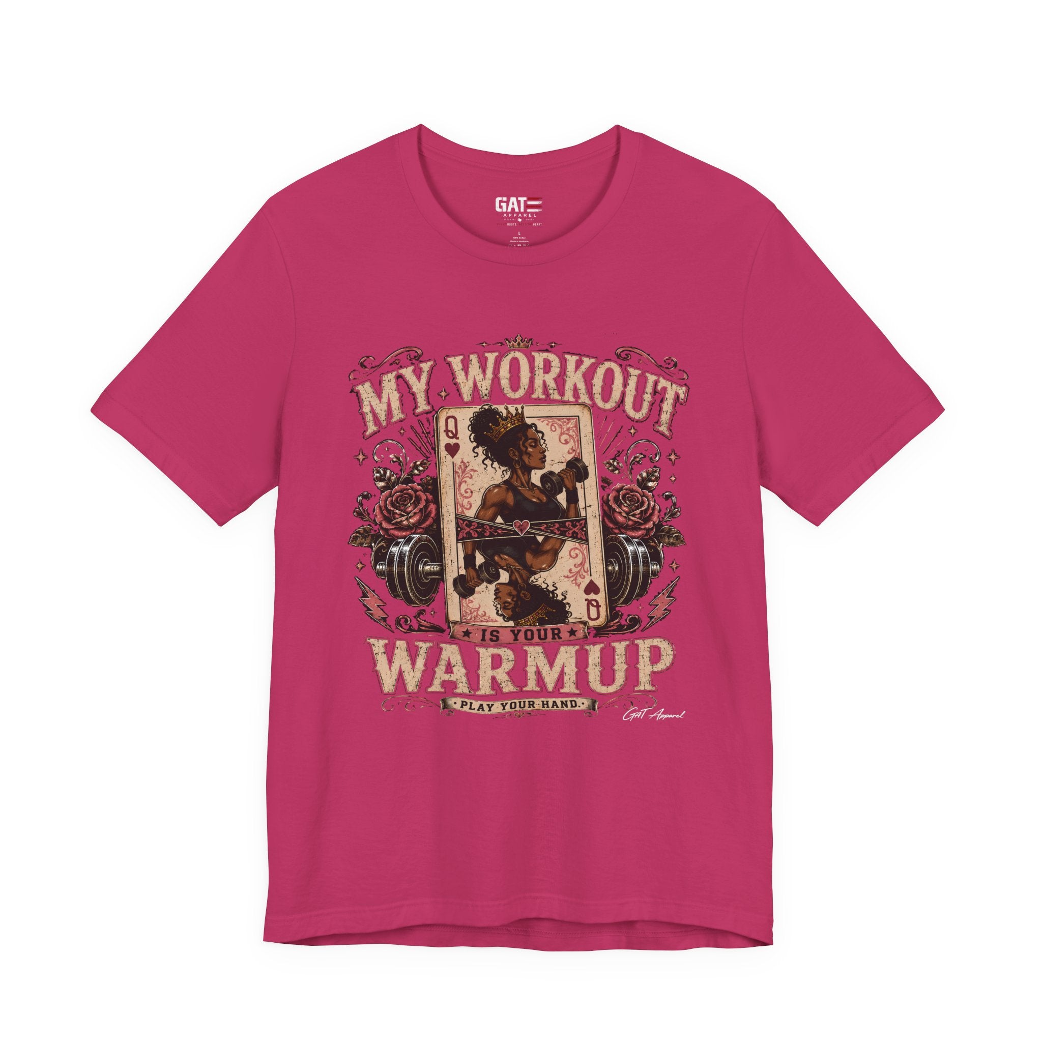 My Workout Is Your Warmup Shirt, Retro Gym Shirt for Women, Queen of Hearts Fitness Tee, Weightlifting Gift