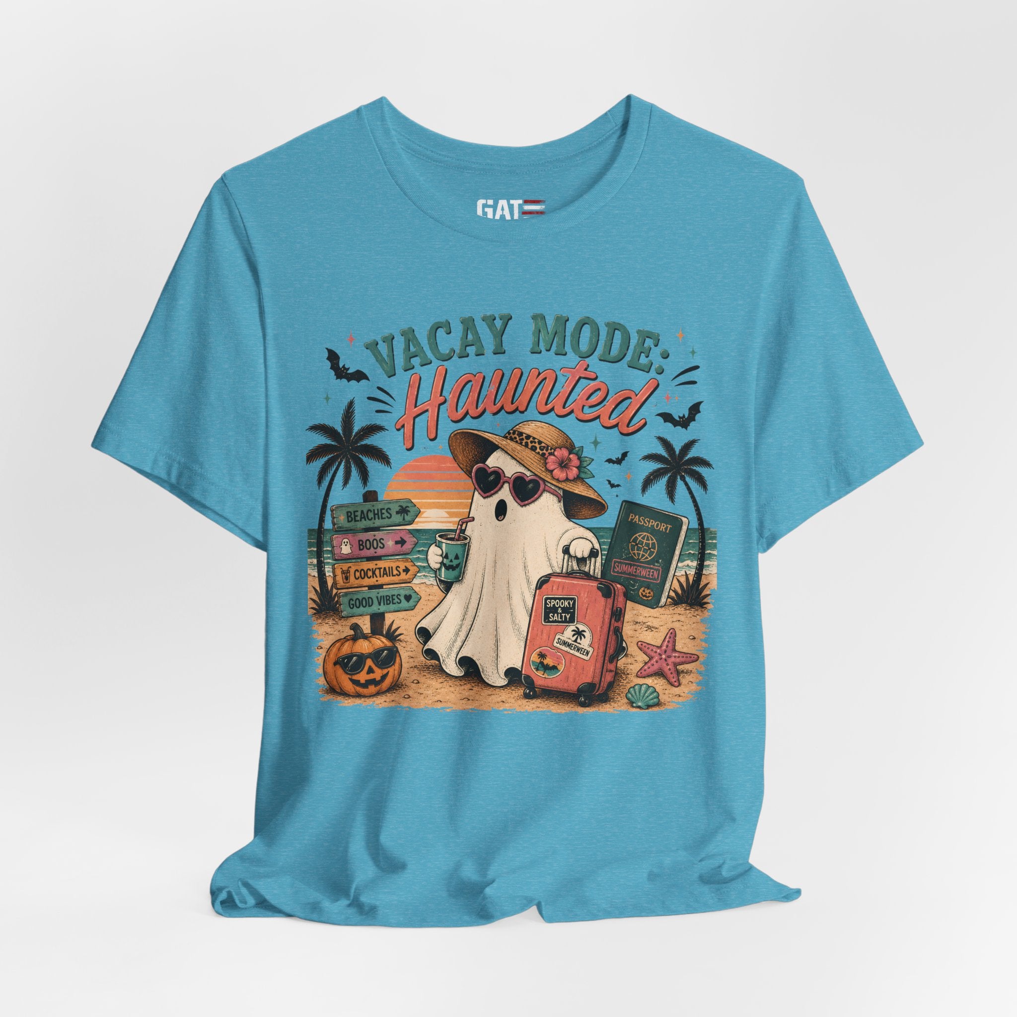 Summerween Shirt, Spooky Beach Shirt, Ghost Beach Tee, Halloween Beach Shirt, Coastal Halloween Tee, Tropical Ghost Shirt
