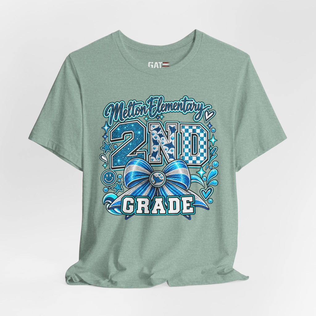 Melton 2nd Grade School T‑Shirt — Bow Design