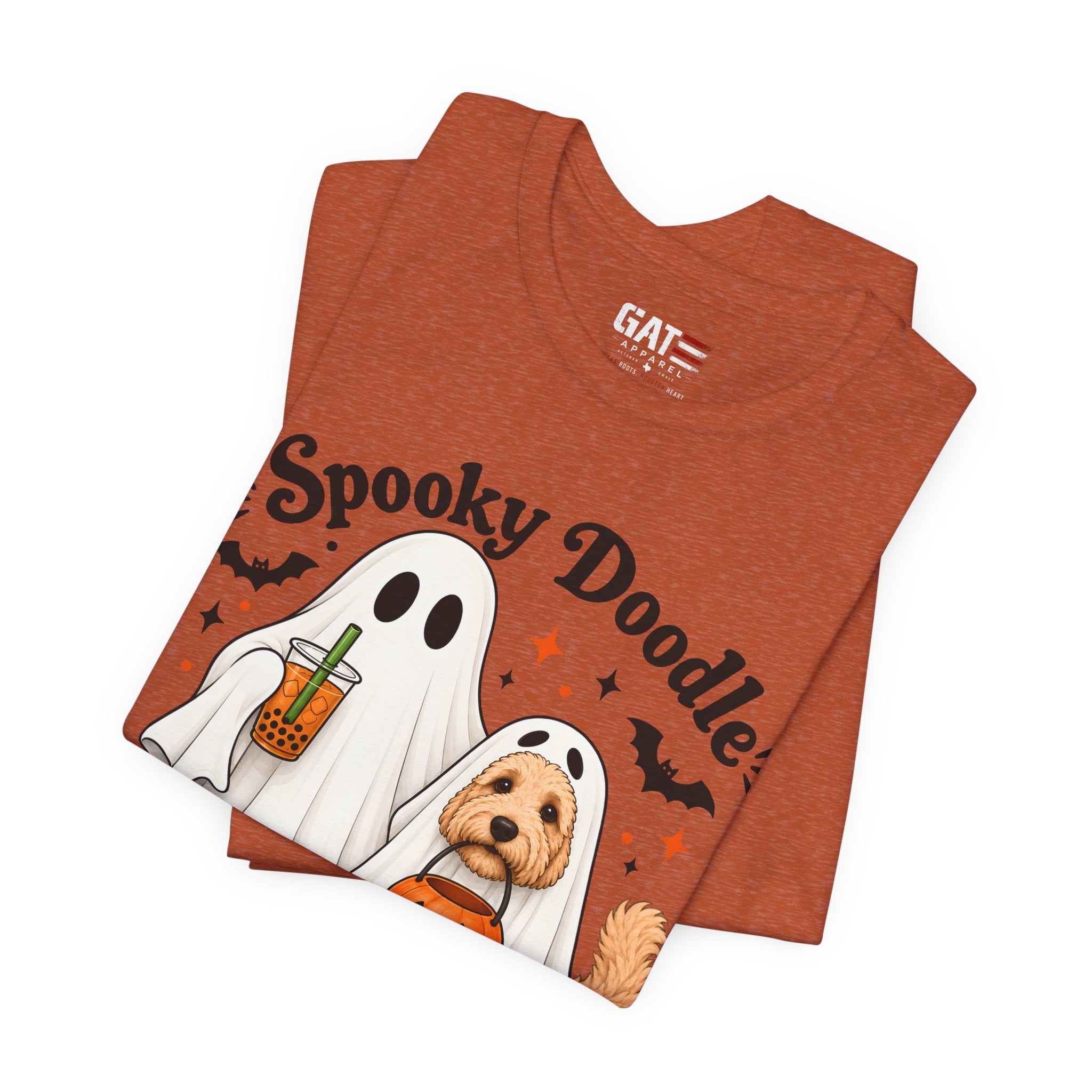 Spooky Doodle Halloween T-Shirt — Ghost & Doodle Dog Pumpkin Costume