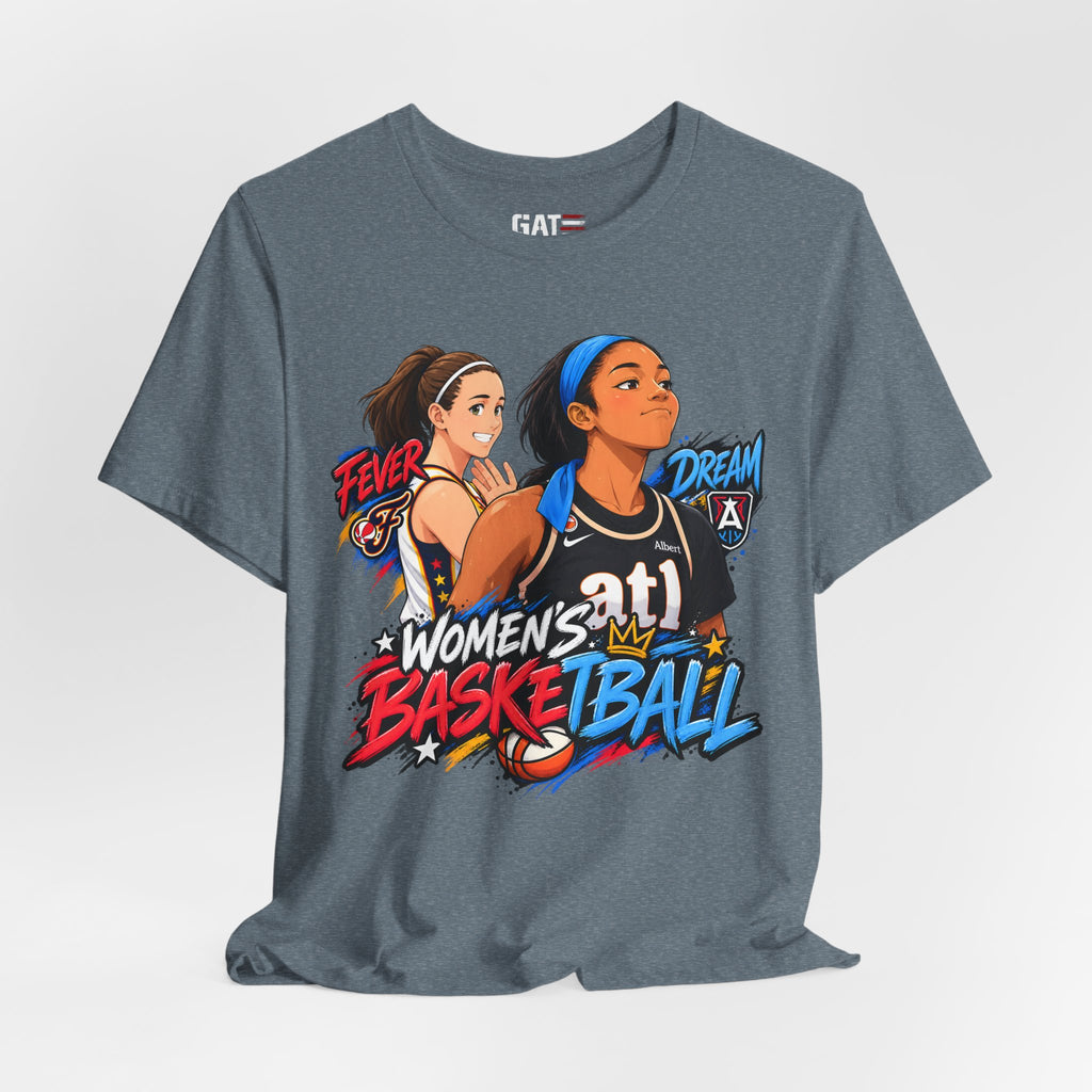 Caitlin Clark Angel Reese Shirt WNBA Basketball Rivalry Fever Sky Graphic Tee
