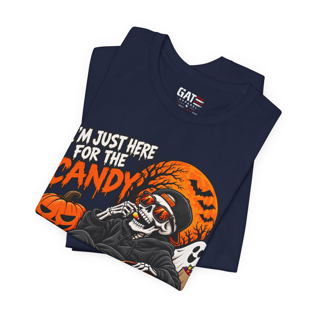 I'm Just Here for the Candy Halloween Skull Shirt | Spooky Tee