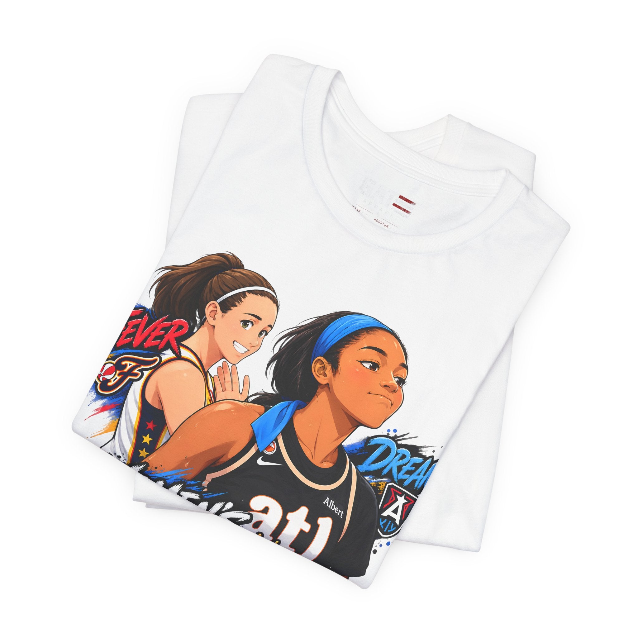 Caitlin Clark Angel Reese Shirt WNBA Basketball Rivalry Fever Sky Graphic Tee