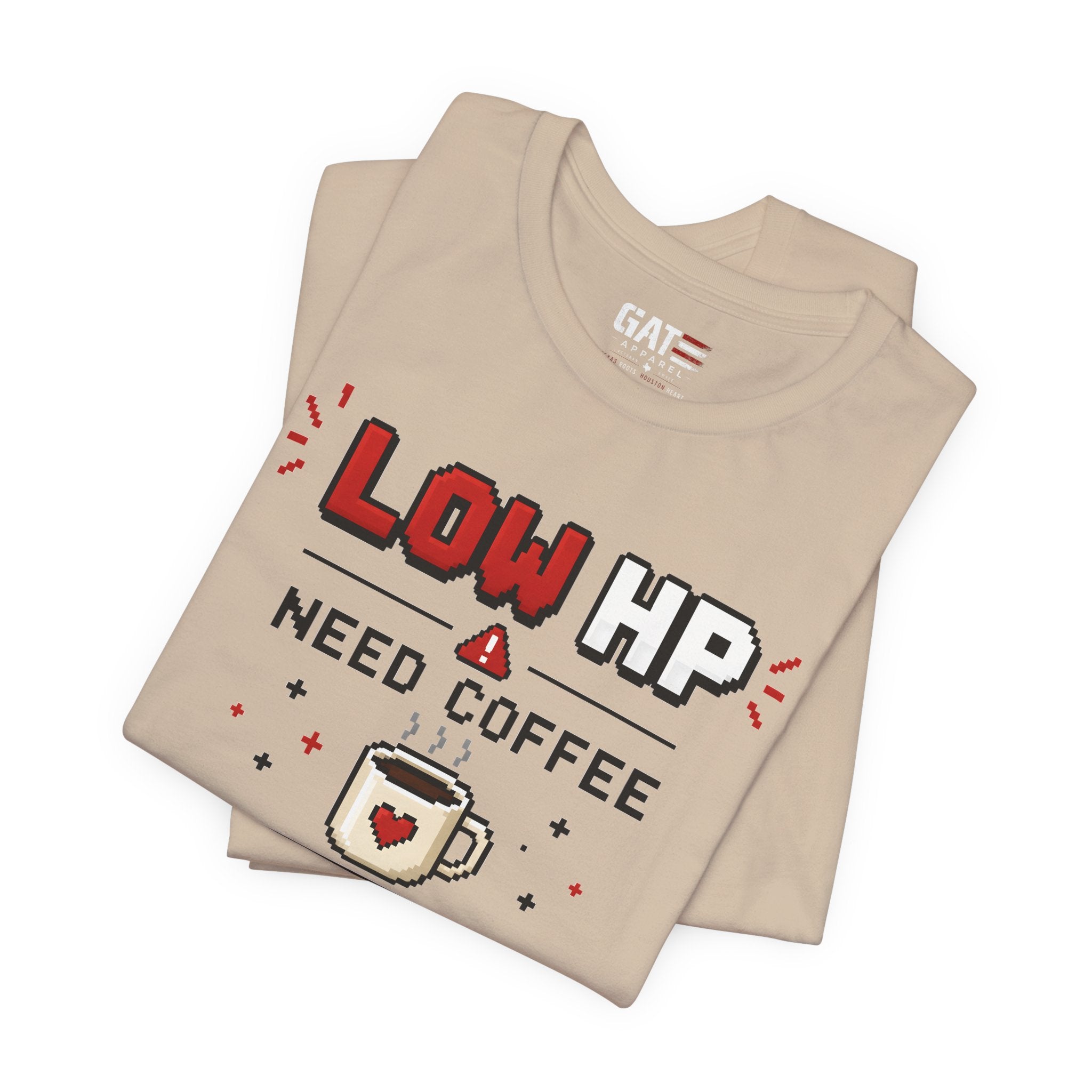 Funny Coffee Lover Shirt, Gamer Coffee Tee, Retro Pixel Art Shirt, Caffeine Addict Gift, Gaming T-Shirt