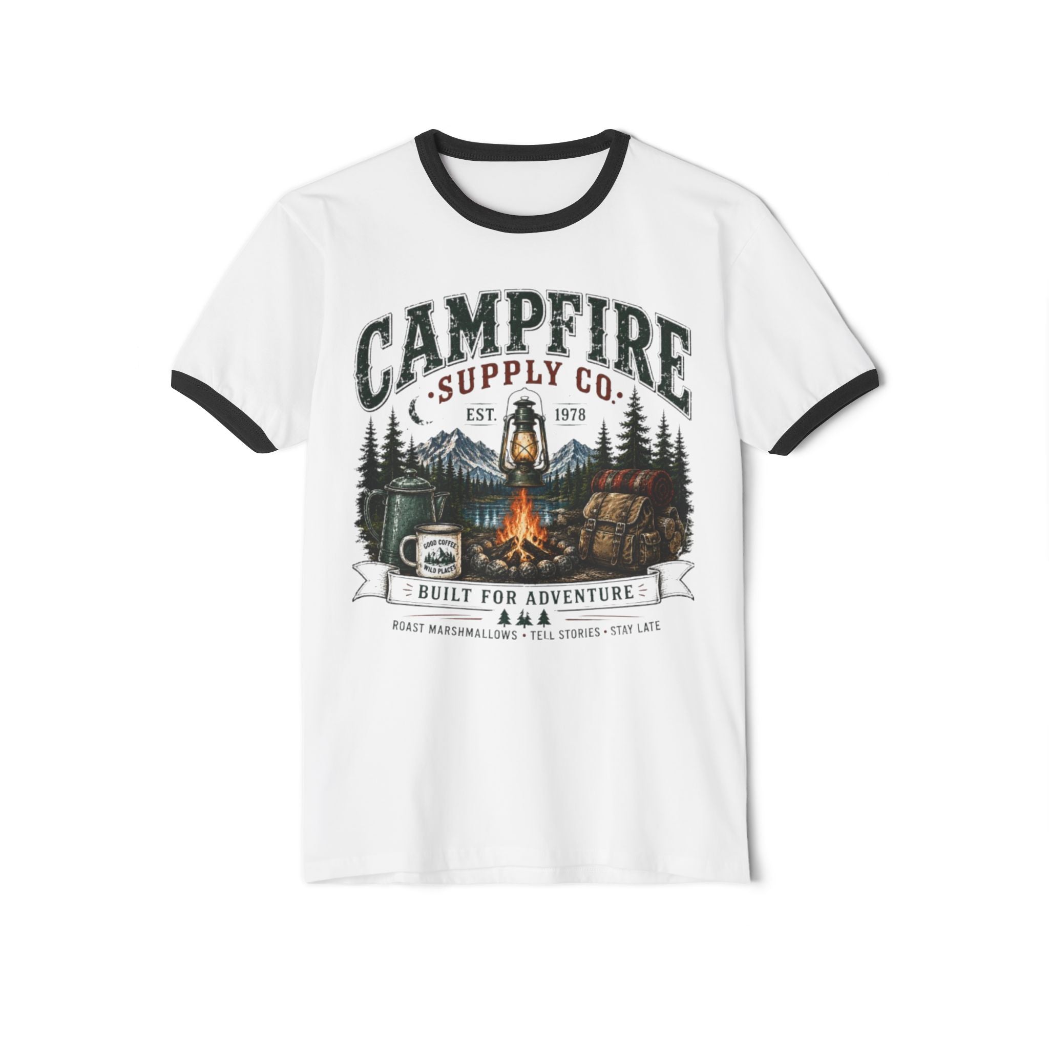 Campfire Supply Co. Ringer T-Shirt — Built for Adventure Graphic Tee