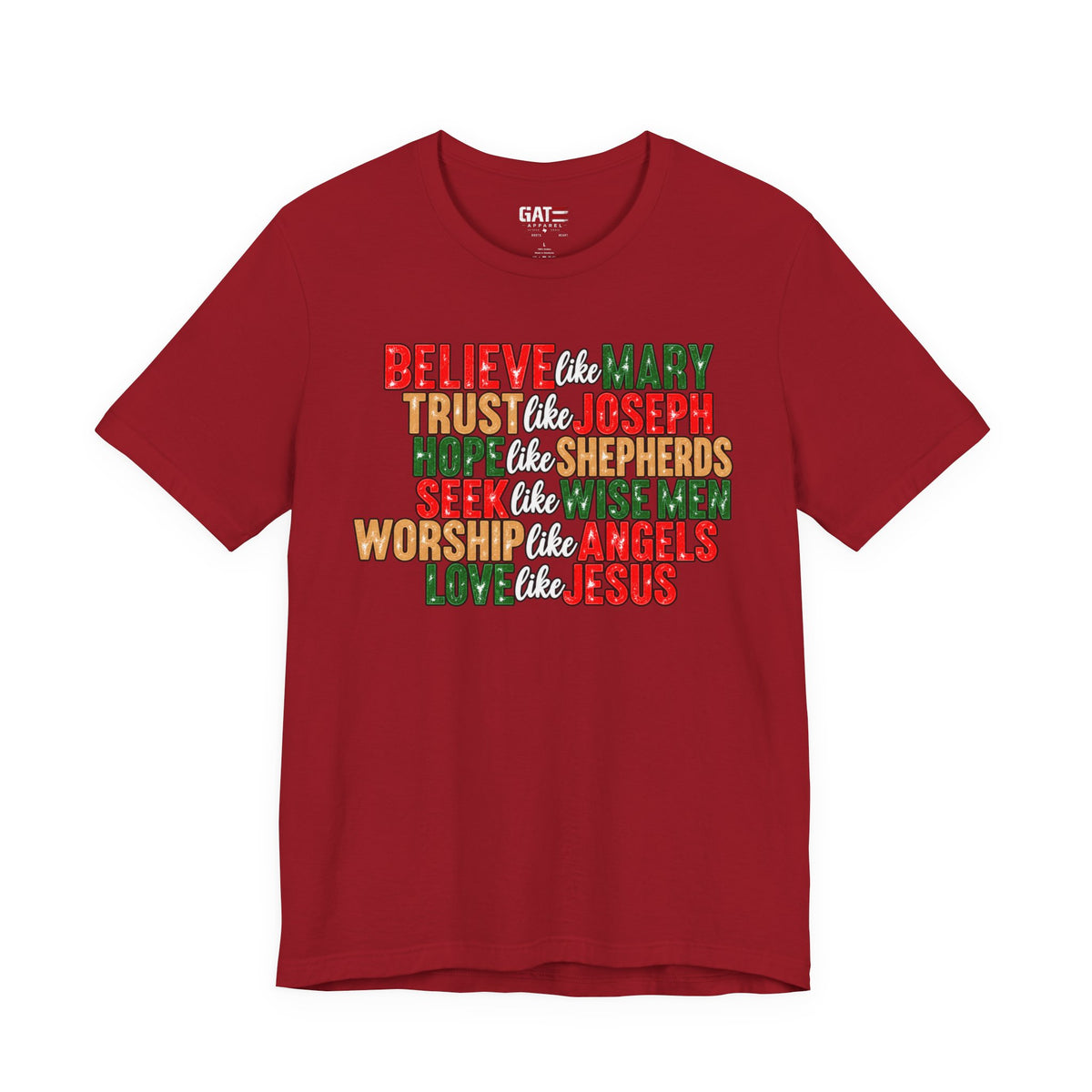 Believe Like Mary Christian Christmas T-Shirt - product image 14