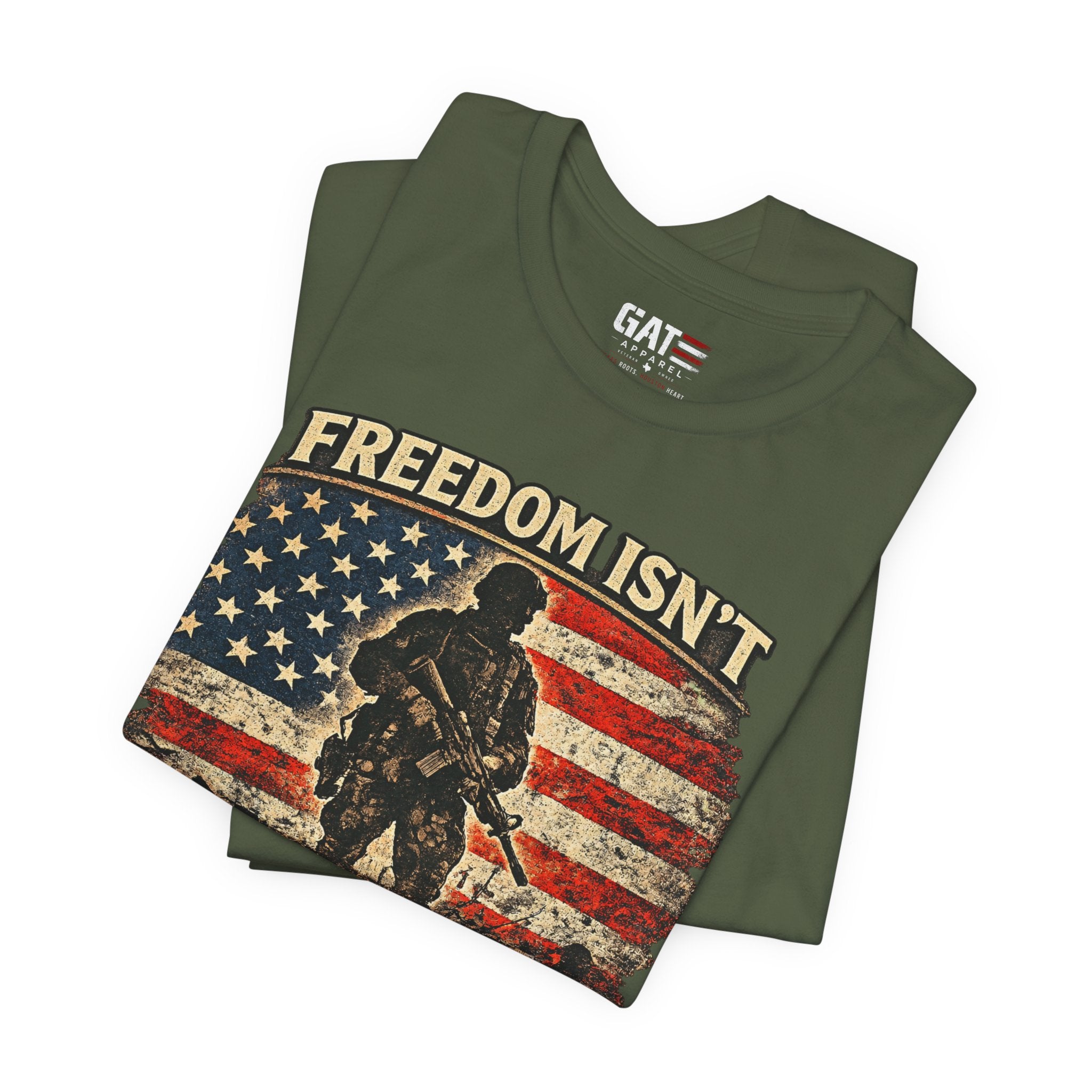 Freedom Isn't Inherited Tee — Patriotic Veteran American Flag T‑Shirt (1776–2026)
