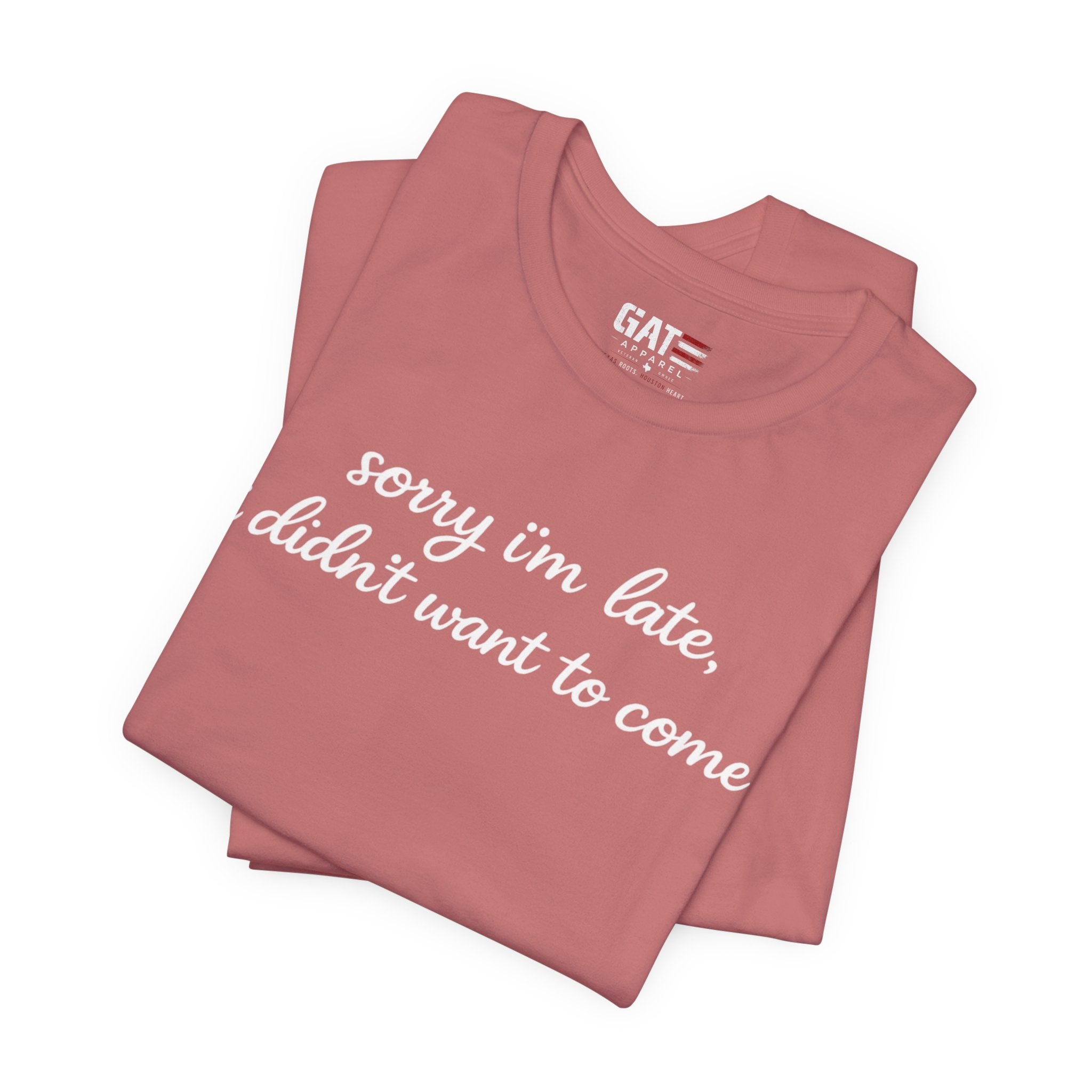 Sorry I'm Late I Didn't Want to Come Shirt, Funny Introvert Tee, Sarcastic Graphic Shirt, Minimalist Script Tee
