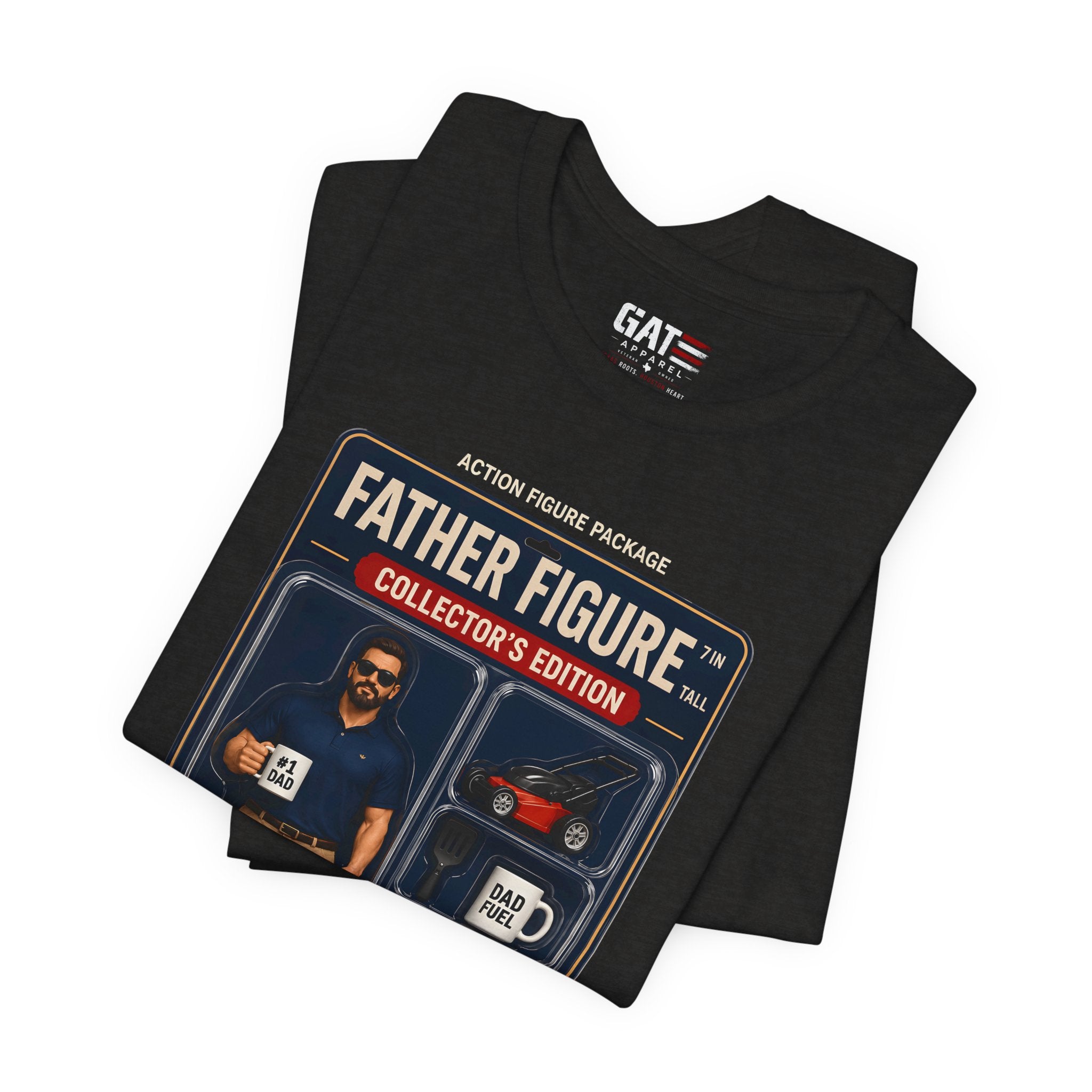 Father Figure Action Figure Shirt | Funny Dad Bod Tee | Collector's Edition Dad Shirt | Father's Day Gift for Dad | Dad Jokes Included