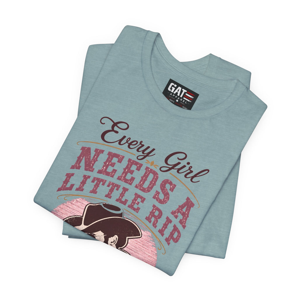 Every Girl Needs A Little Rip In Their Jeans Pink Text Shirt | Dutton Ranch| Yellowstone Inspire Shirt