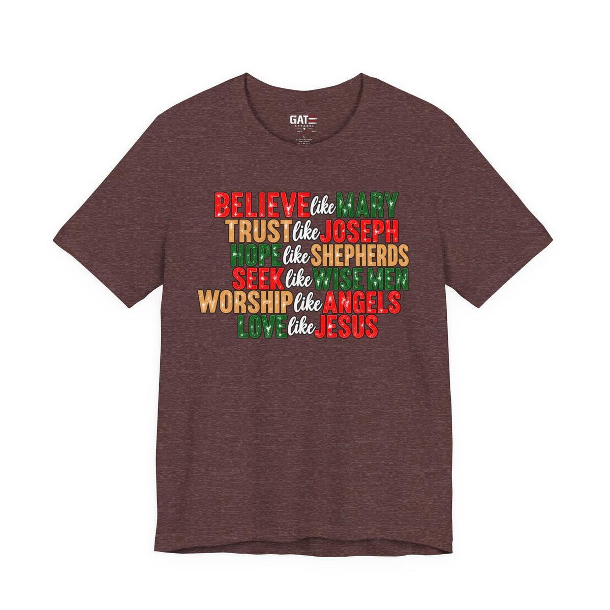 Believe Like Mary Christian Christmas T-Shirt - product image 9