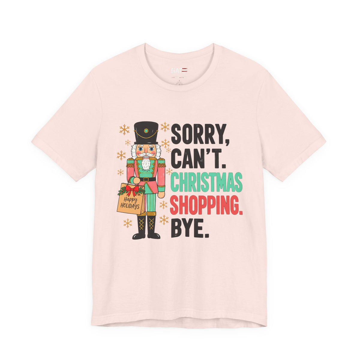 Christmas shopping nutcracker graphic T-shirt with humorous holiday design - product image 13