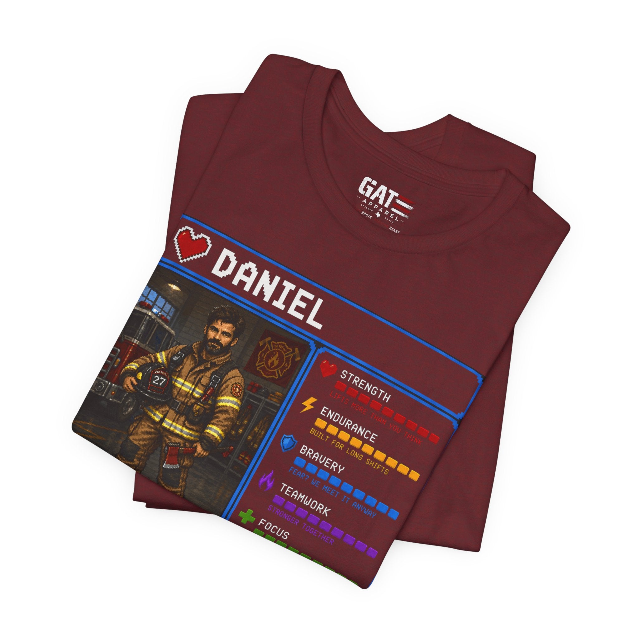 Custom Firefighter RPG Character Shirt | Personalized Firefighter Gift