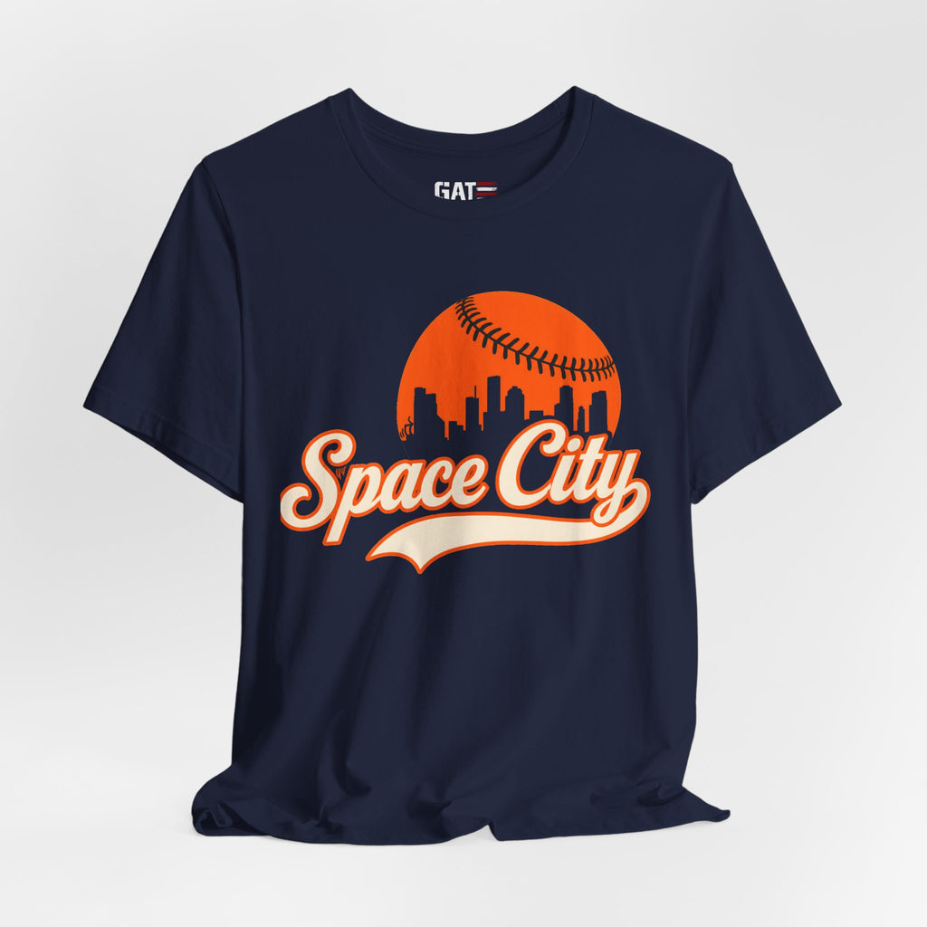 Space City Houston Baseball Team Shirt Vintage Skyline