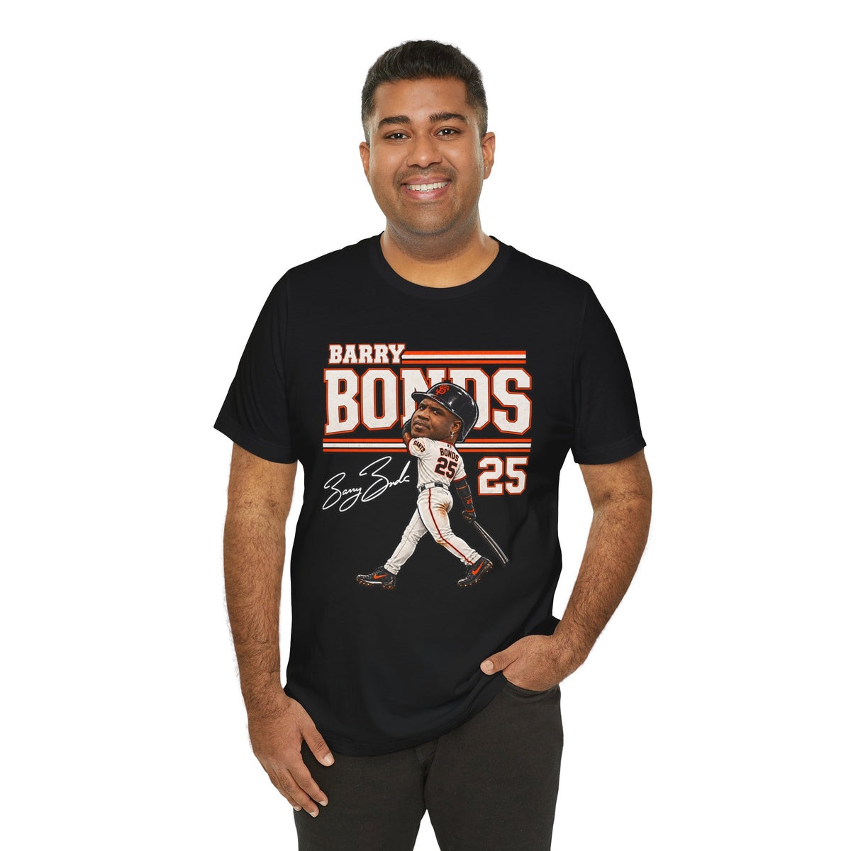 Barry Bonds Big Head Baseball Graphic Shirt – San Francisco #25 Fan Tee