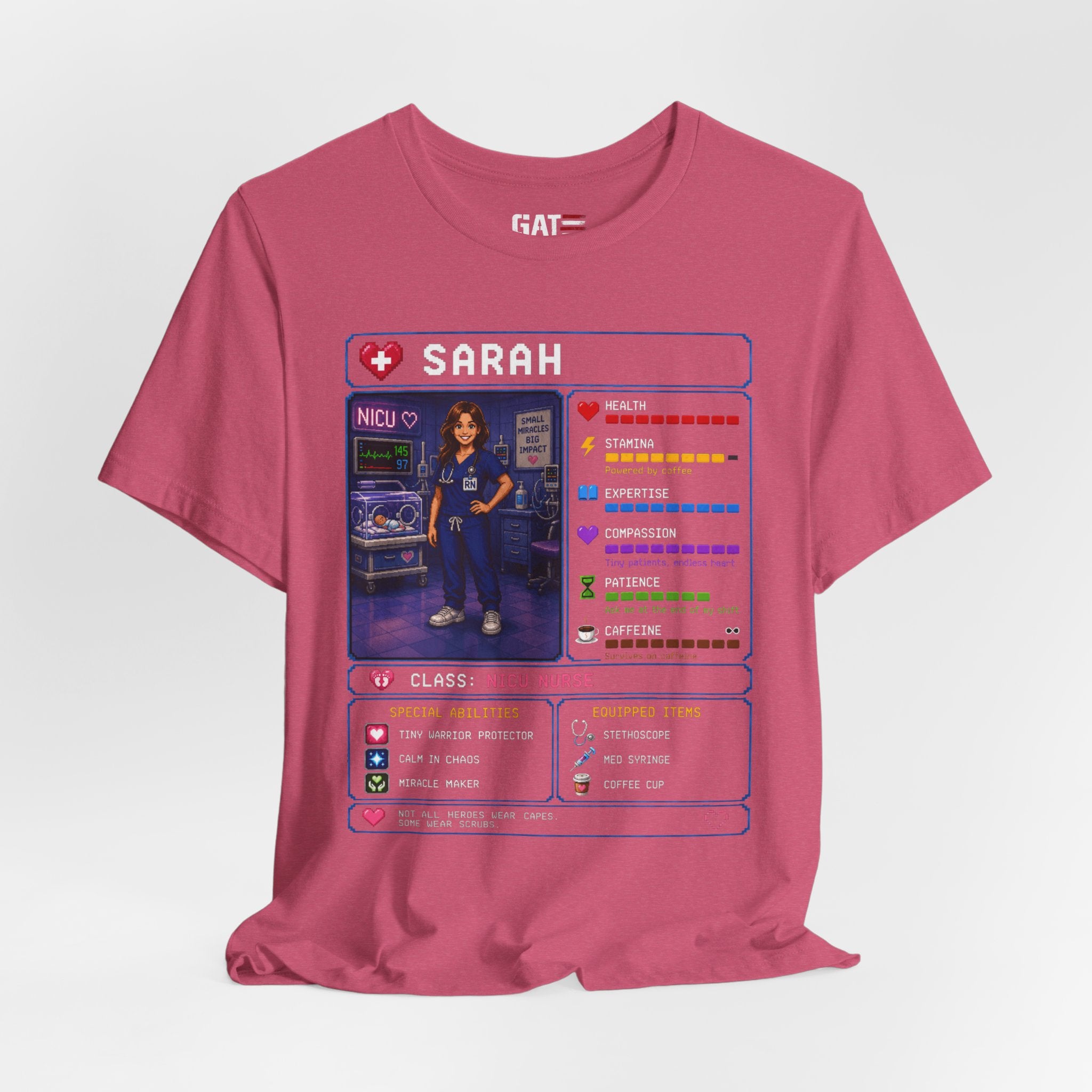 Custom NICU Nurse RPG Character Shirt | Personalized Nurse Gift