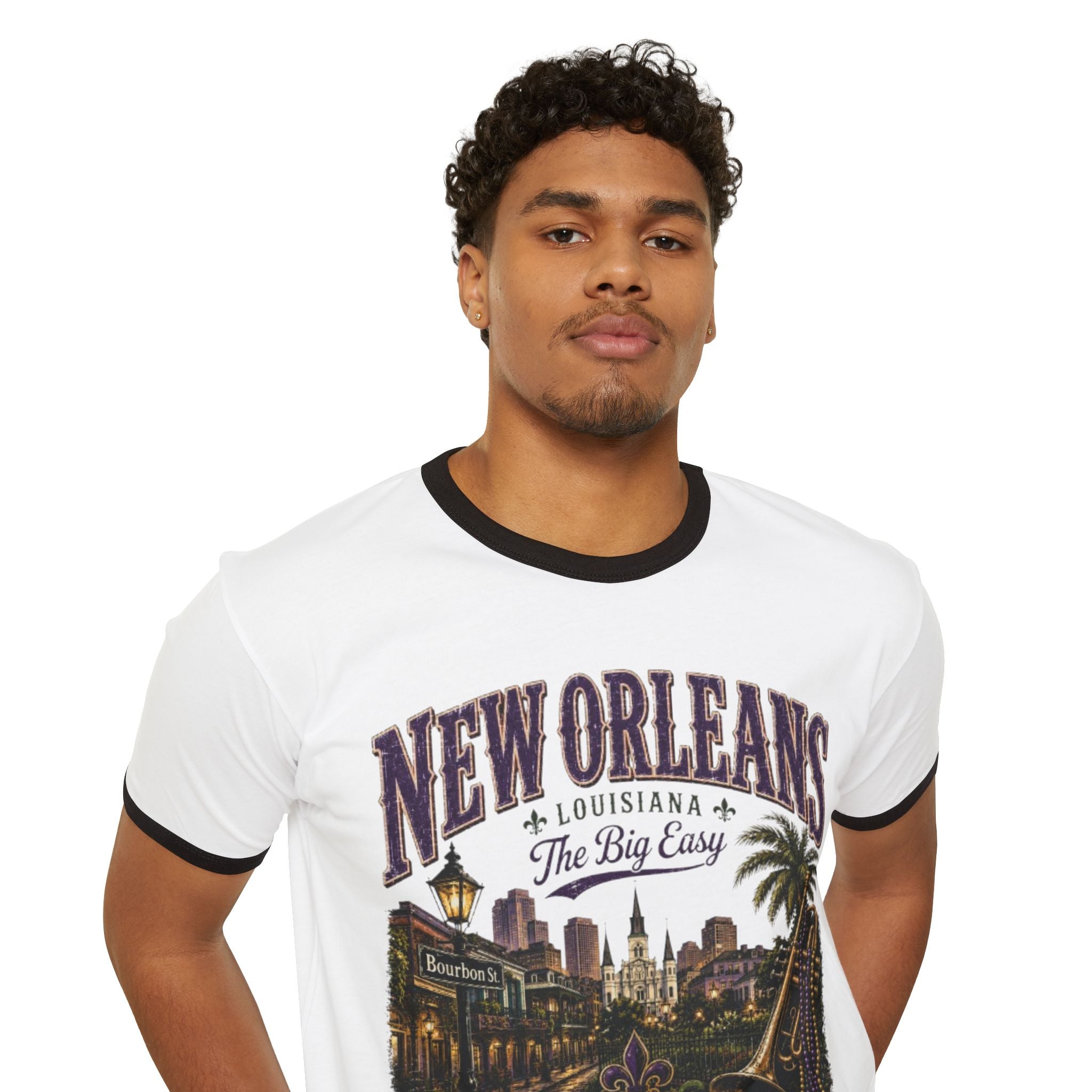 New Orleans Vintage Ringer T-Shirt — The Big Easy Cityscape Tee