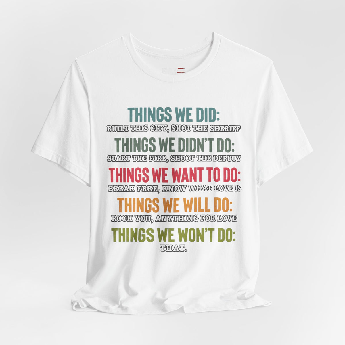 Things We Will Do Checklist T-Shirt — Funny Motivational List Tee
