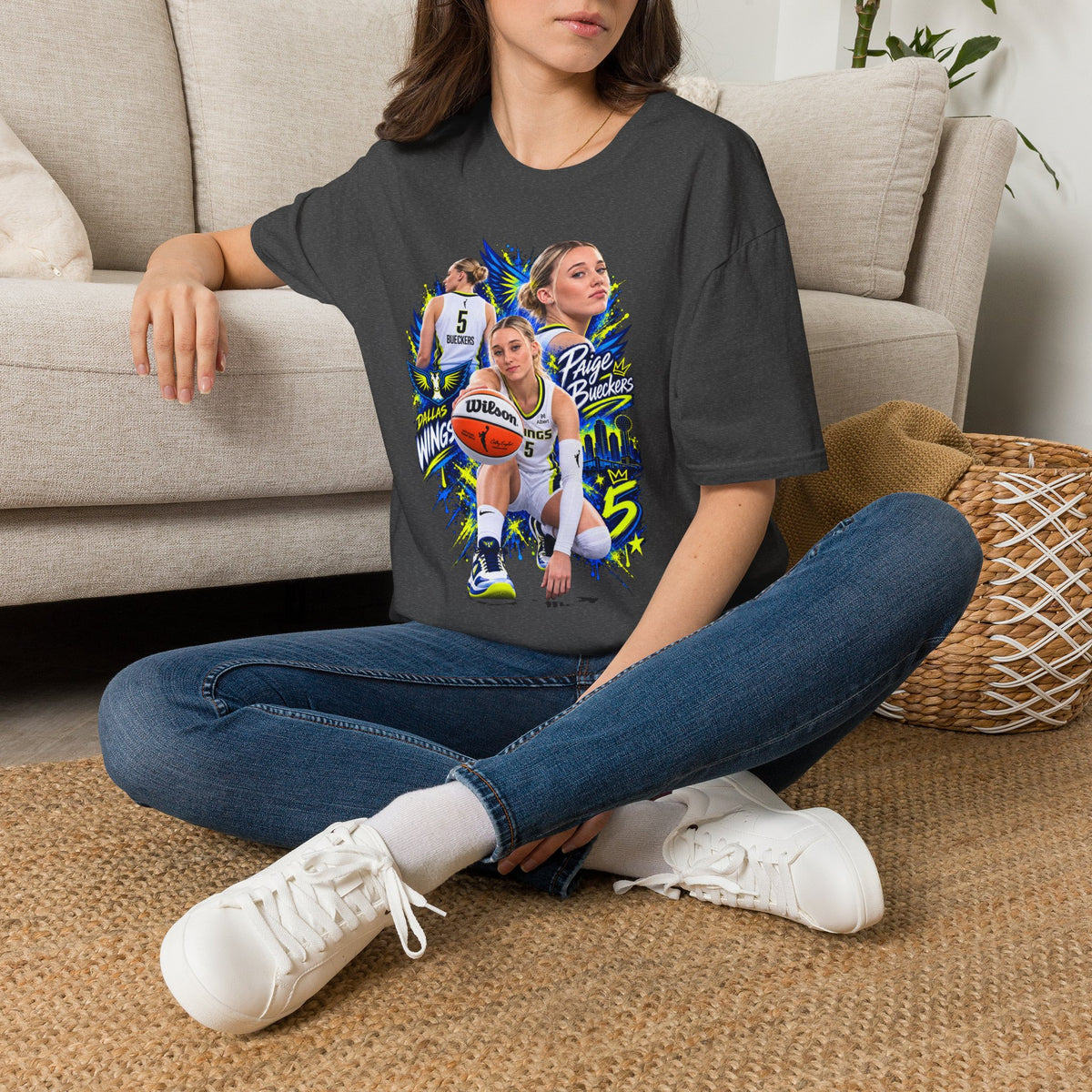 Paige Bueckers Dallas Wings Triple Threat Shirt WNBA Basketball Graphic Tee