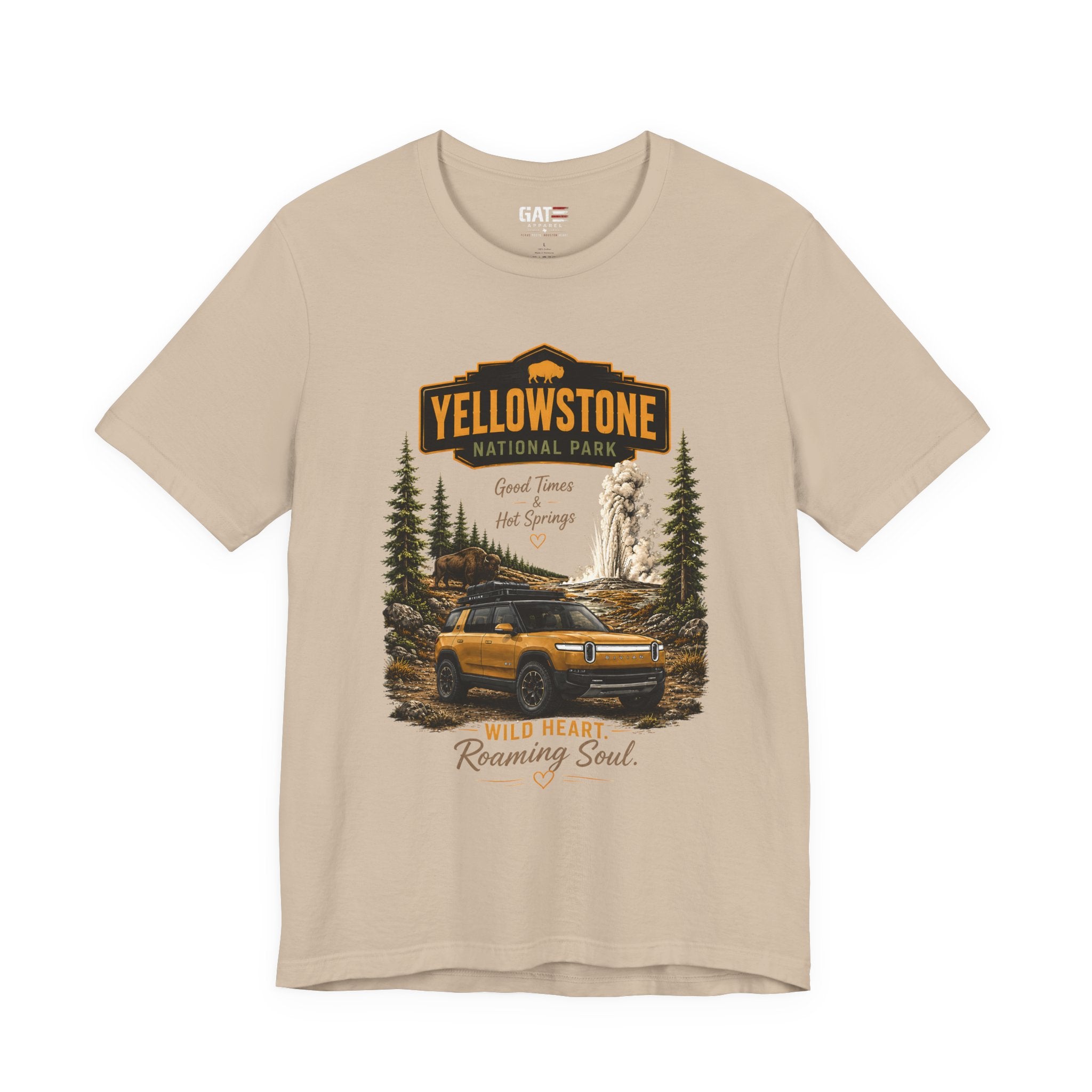 Yellowstone National Park Tee — "Wild Heart Roaming Soul" Adventure T‑Shirt