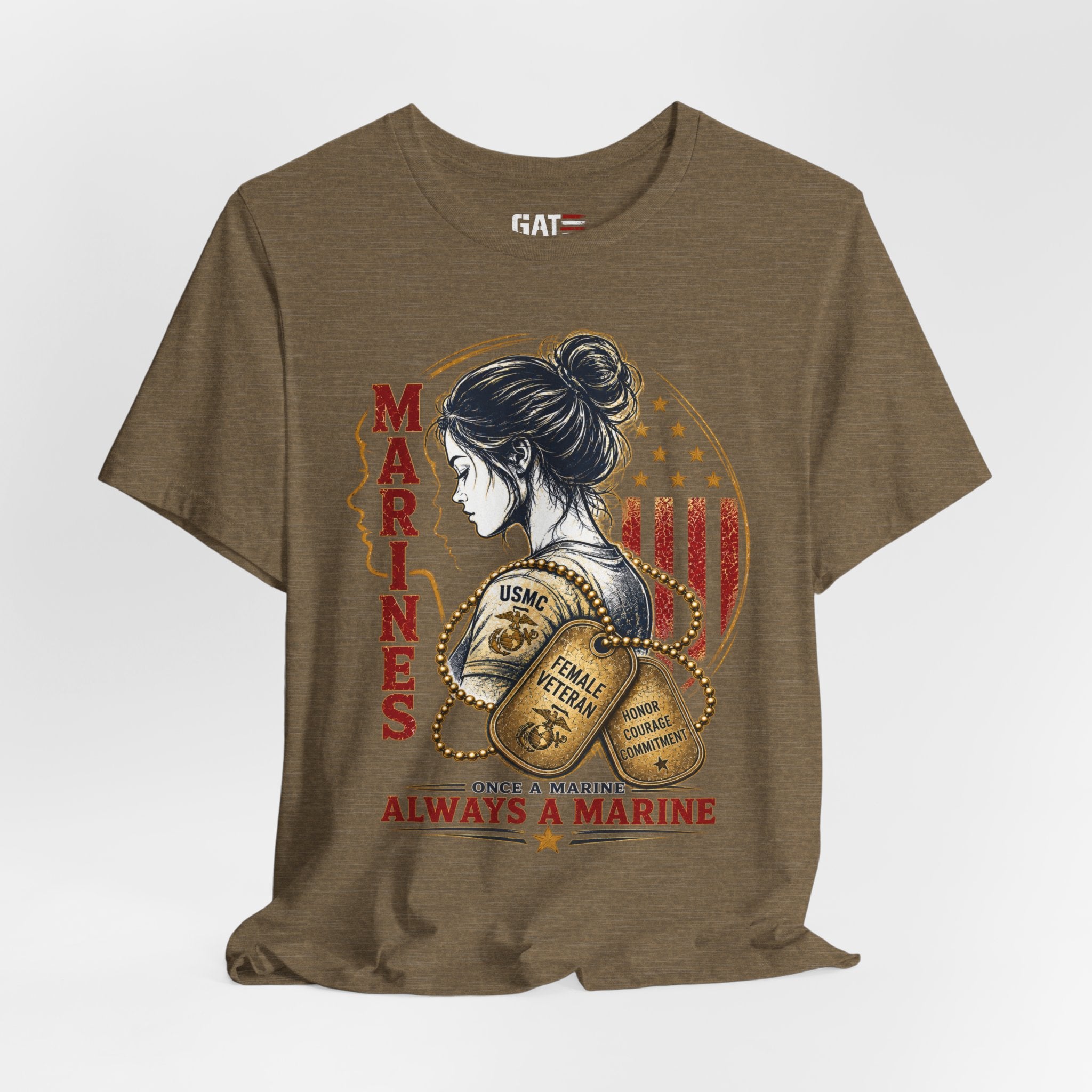Female Marine Vet T‑Shirt – "Once a Marine, Always a Marine" Patriotic Female Veteran Tee