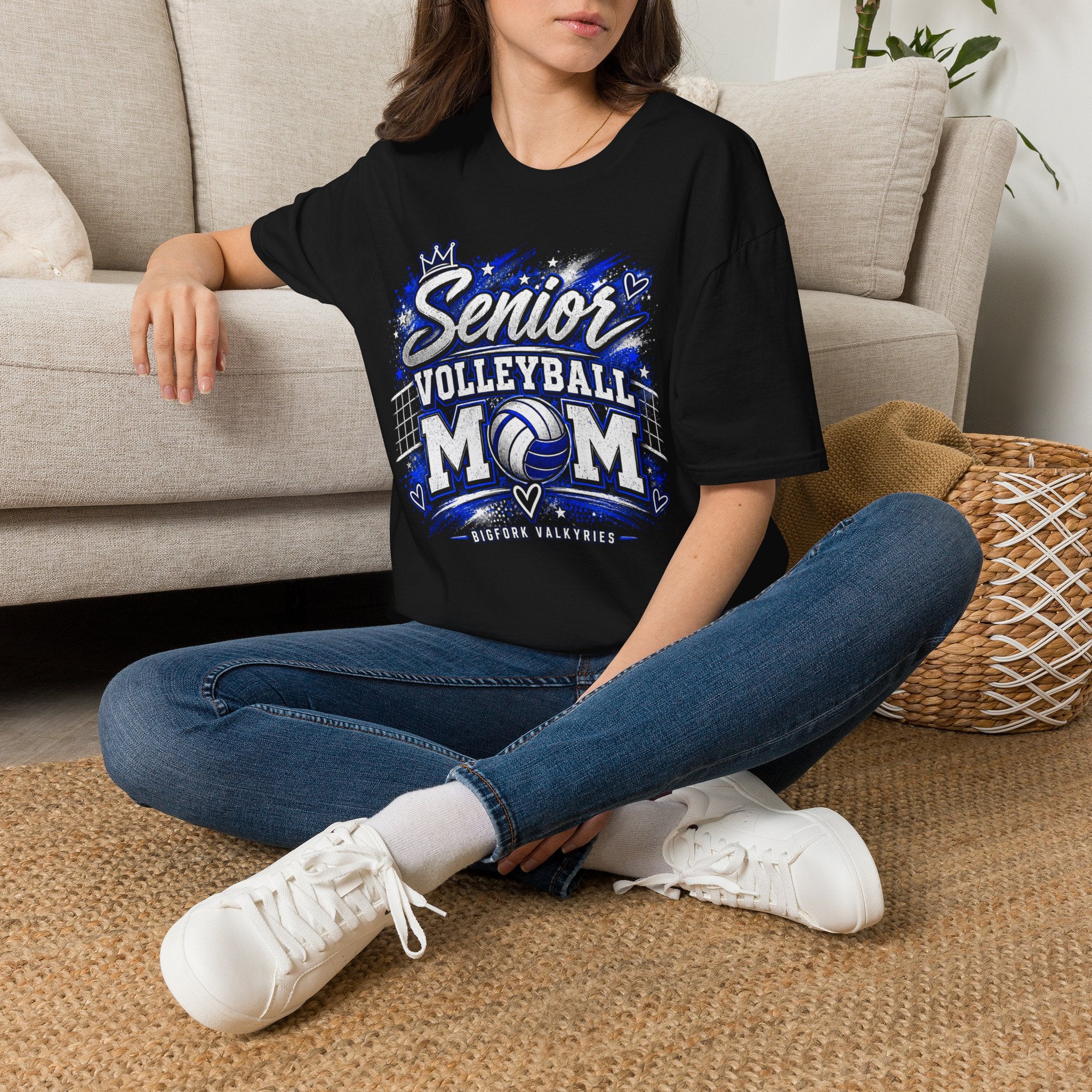 Volleyball Mom Senior Player Photo Tee — Custom Photo Team Name and Number