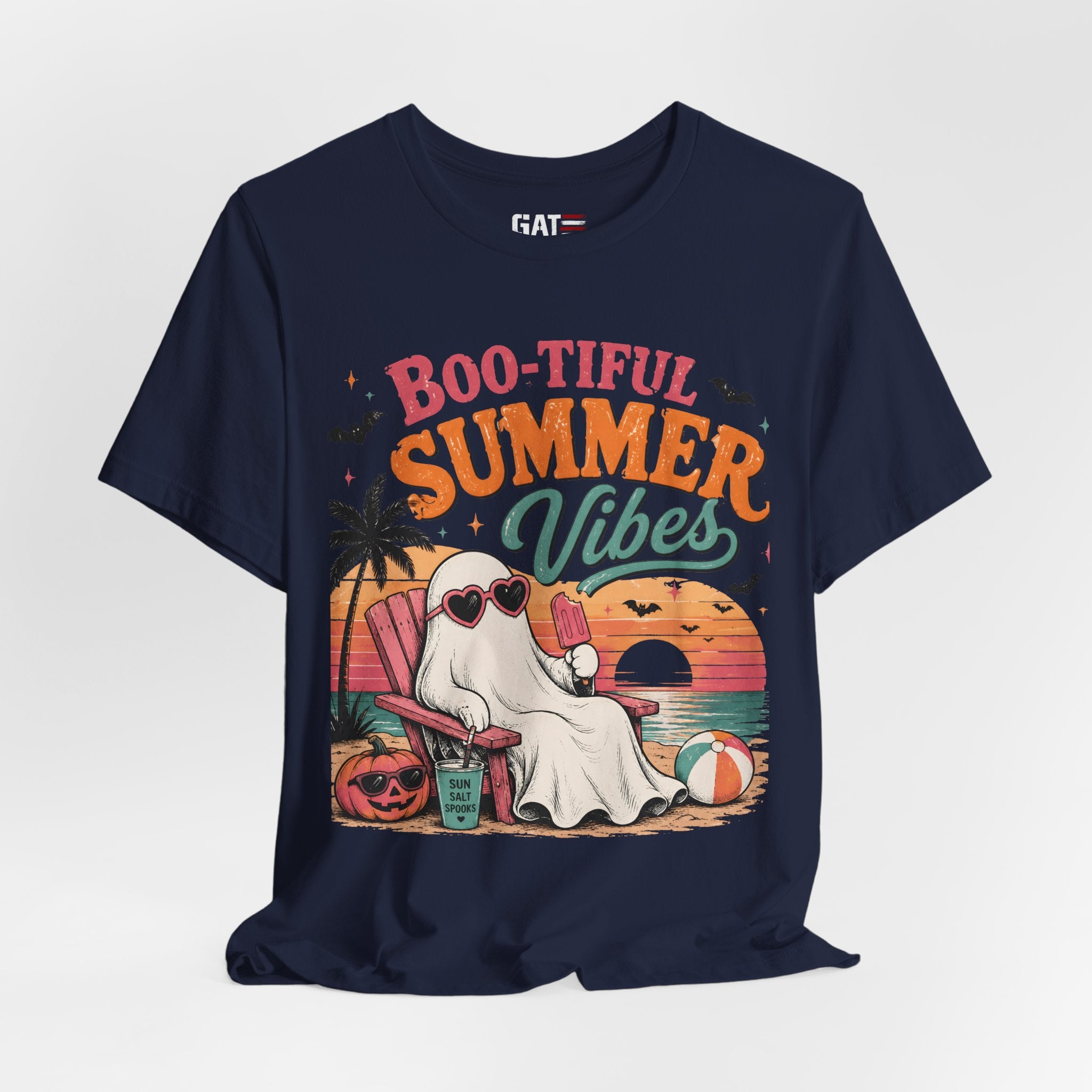 Summerween Shirt, Spooky Beach Shirt, Ghost Beach Tee, Halloween Beach Shirt, Coastal Halloween Tee, Tropical Ghost Shirt