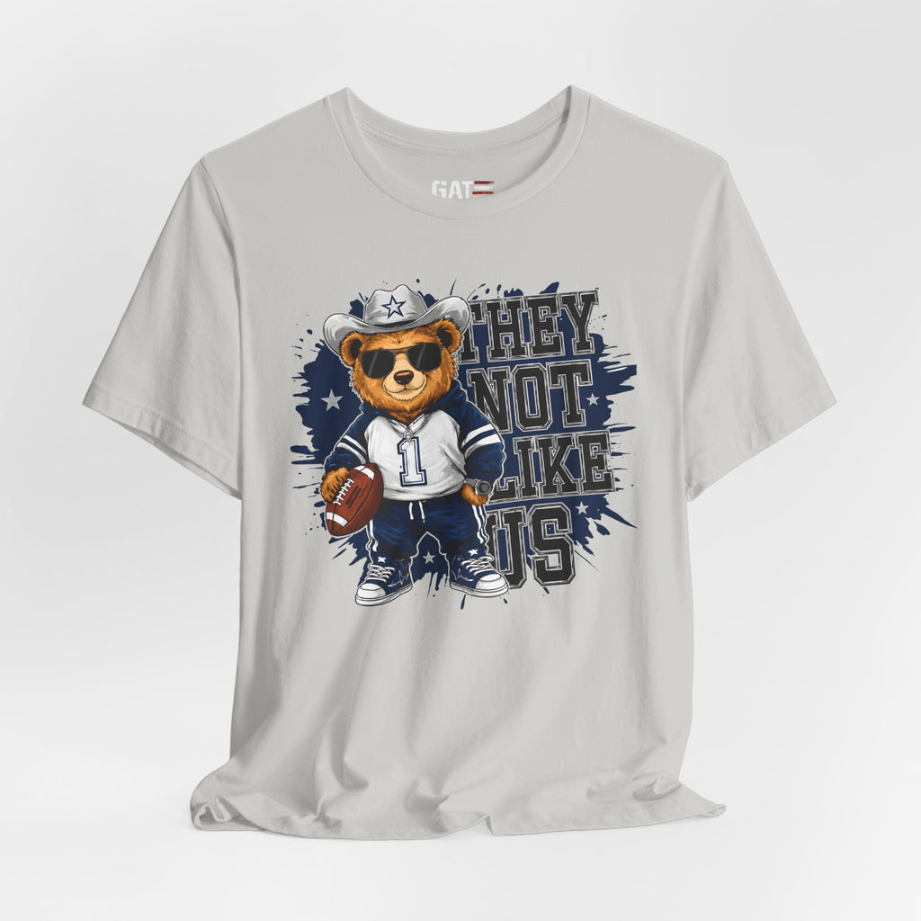 Custom Name and Number Shirt, Personalized Dallas Football Fan Tee, Blue and Silver Jersey Style Back Design