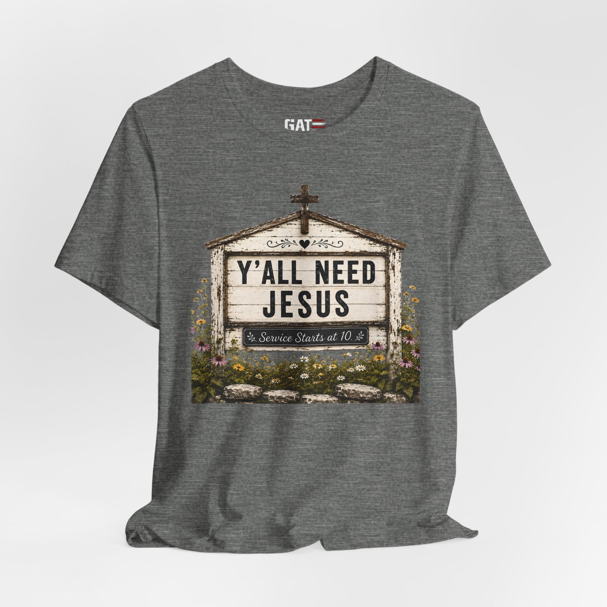 Y'all Need Jesus, Christian Shirt for Women, Rustic Faith Graphic Tee, Country Western Shirt, Farmhouse Christian Gift, Cowgirl Church Tee