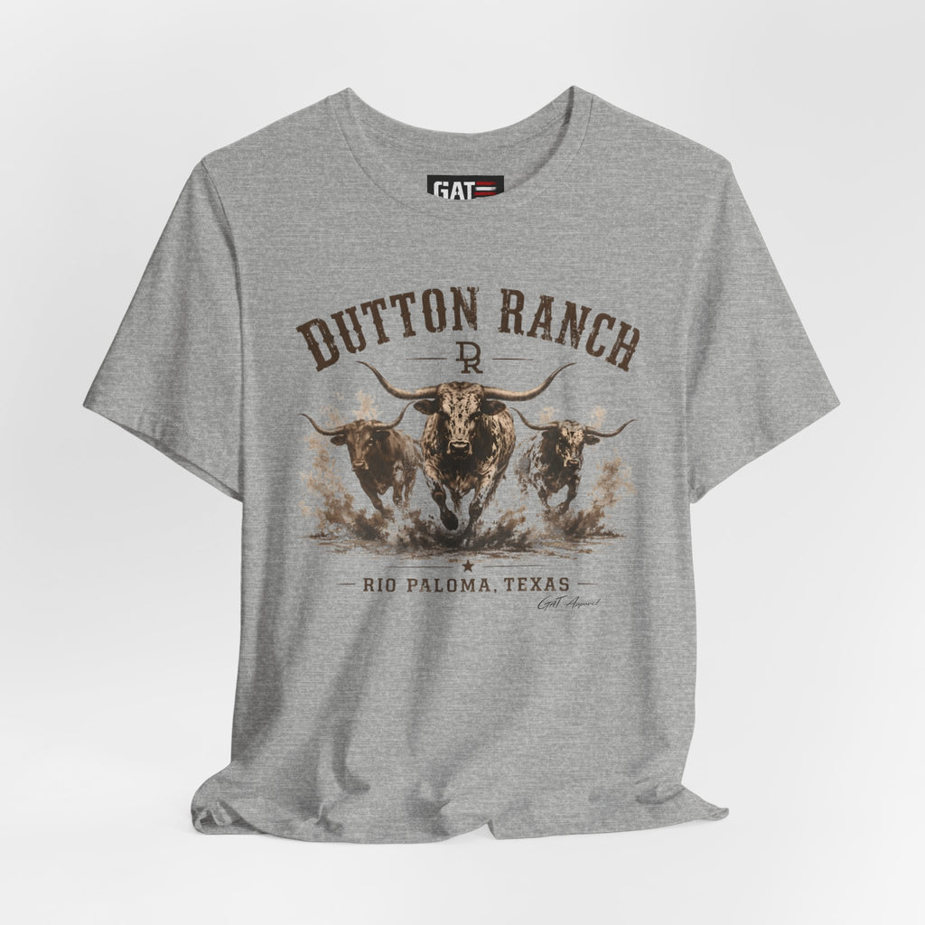 Dutton Ranch Longhorn Shirt, Yellowstone Inspired Western Tee, Cowboy Ranch Graphic T-Shirt, Texas Country Shirt, Rustic Cowgirl Gift